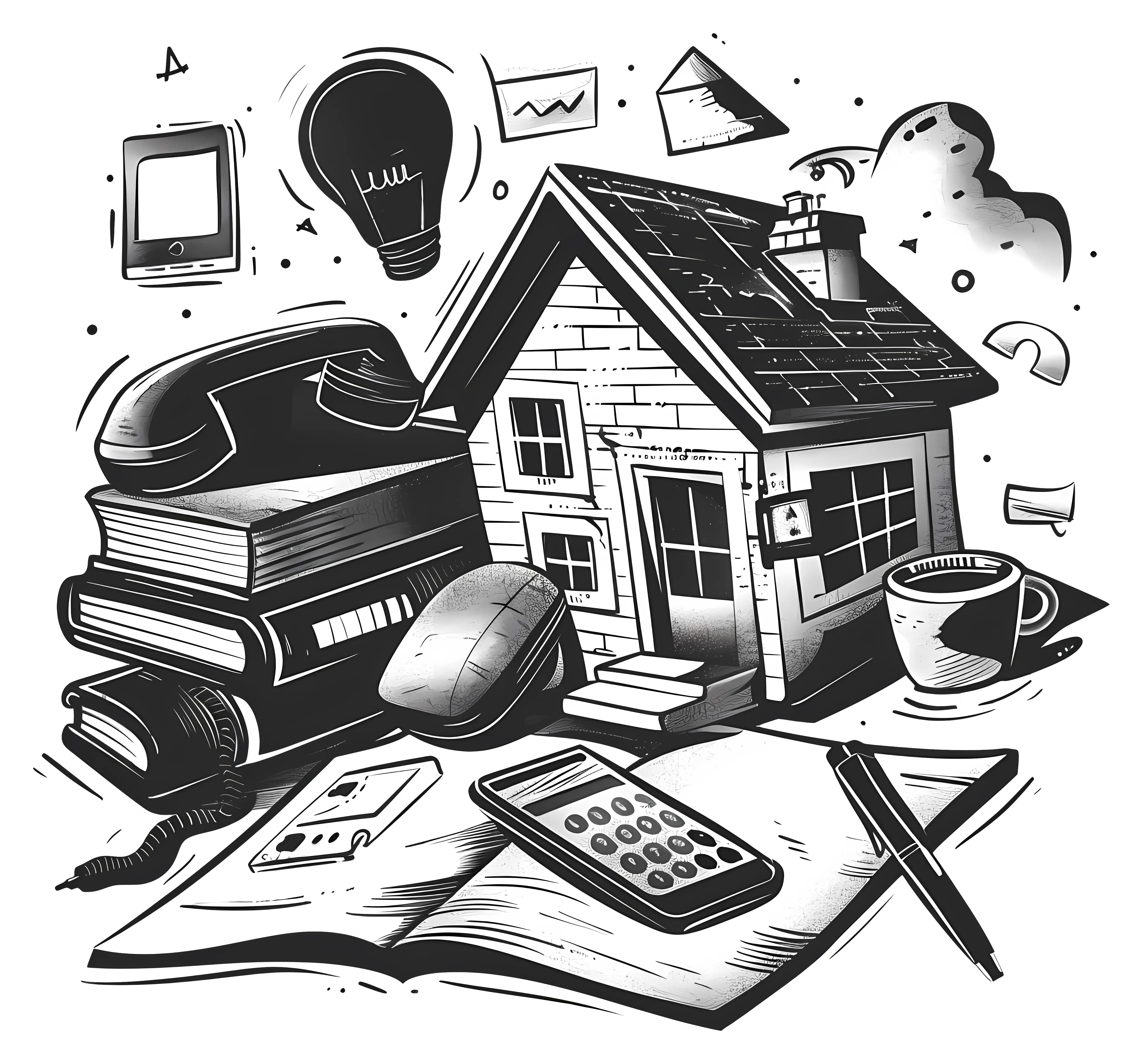 Small cute doodle house