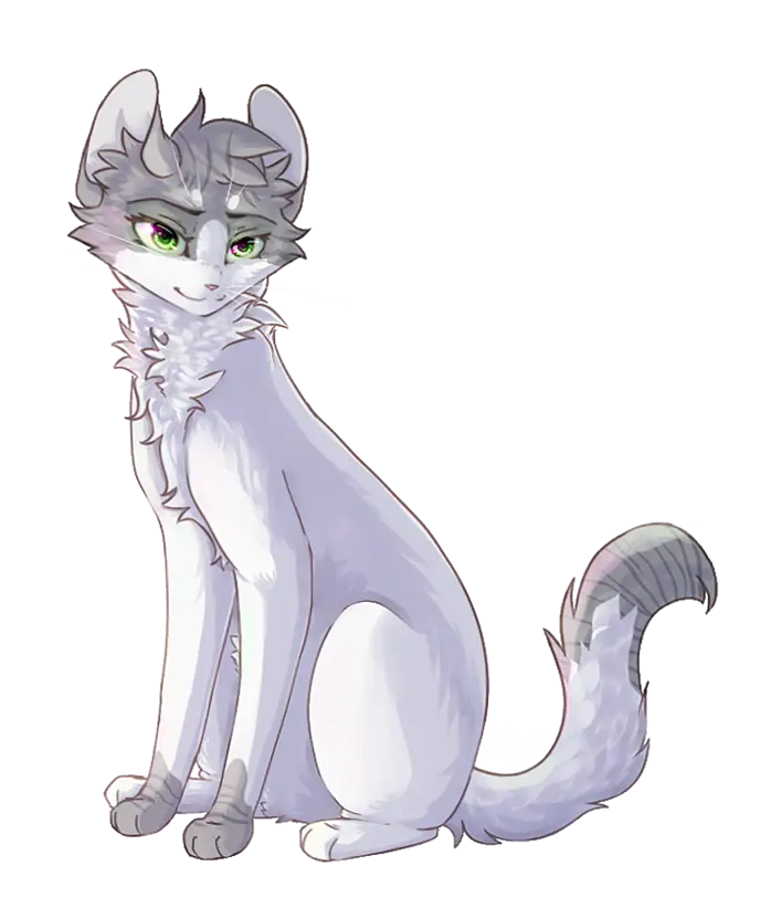Cute Cartoon Cat with Green Eyes