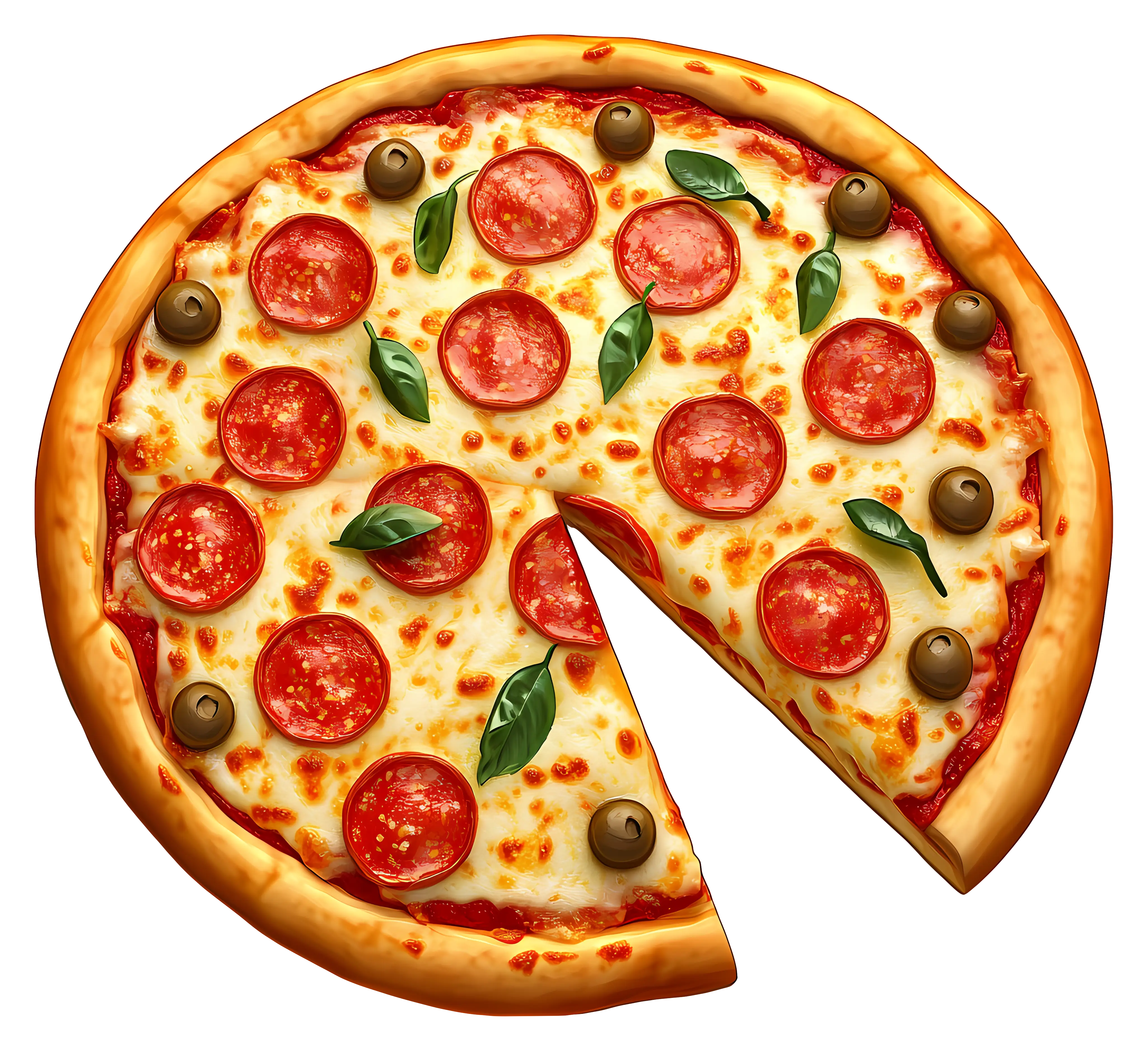 Cheesy Pizza Slice with Toppings