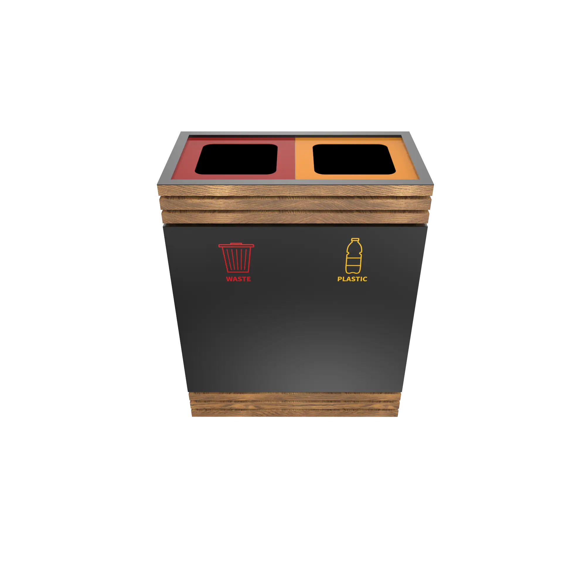 Dual Compartment Trash Bin for Waste and Recycling