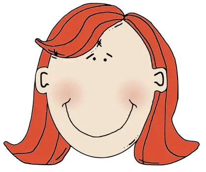 Smiling Red-Haired Girl Illustration in Cartoon Style