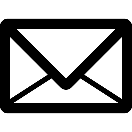 Black Envelope Email Icon on White