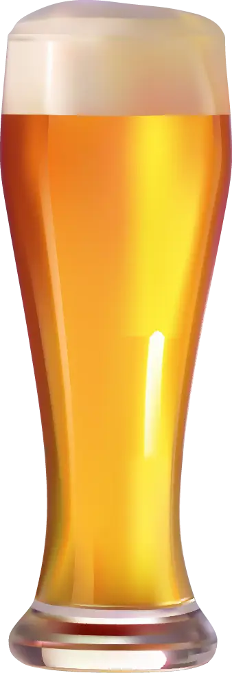 Foamy Beer Glass with Golden Beer