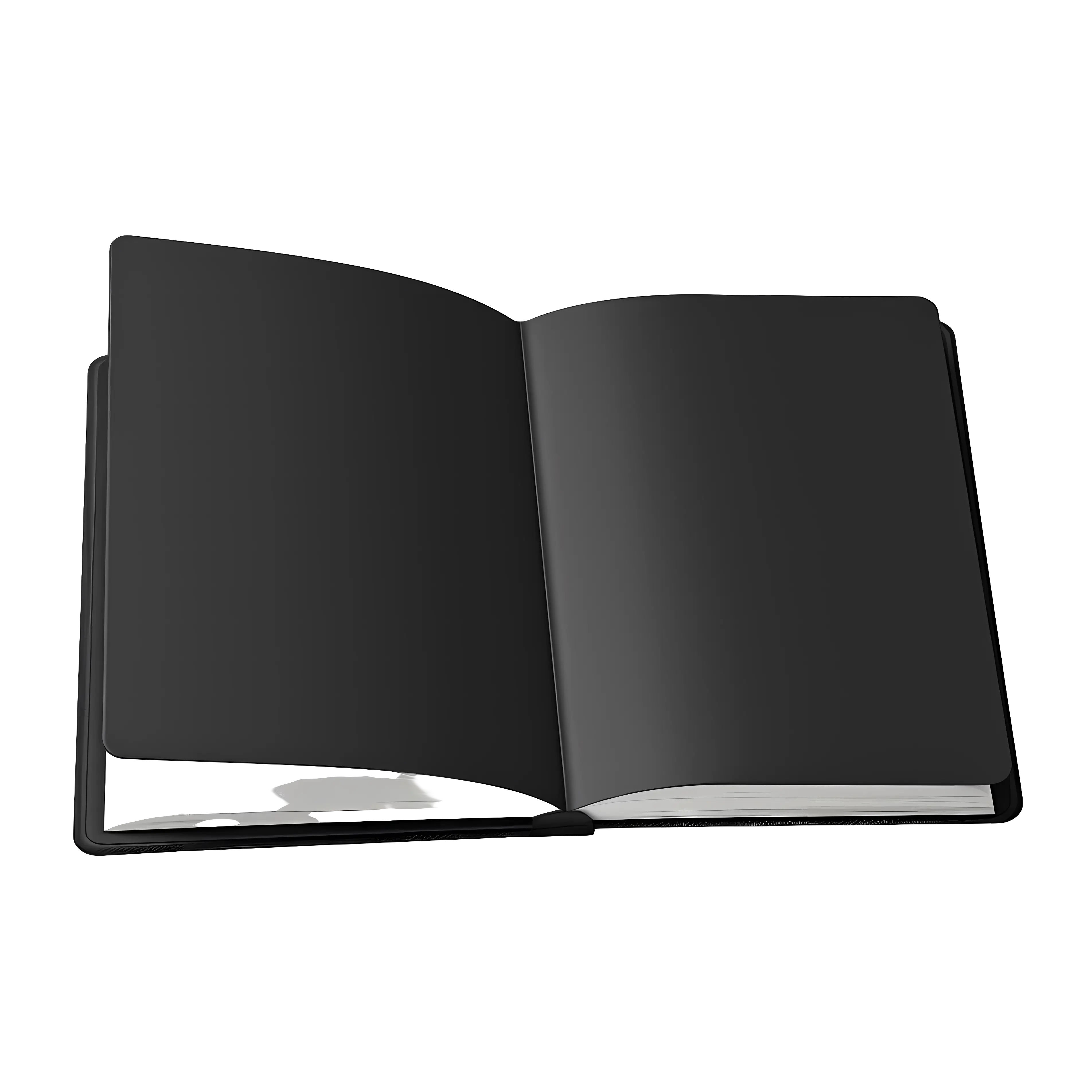 Minimalist Open Black Notebook Illustration
