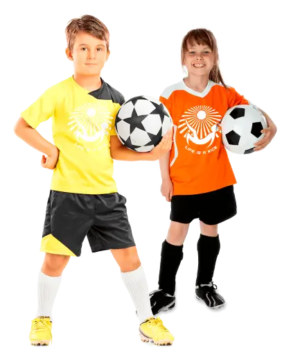 Kids with Soccer Balls