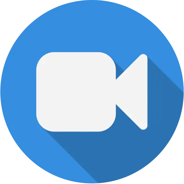 Blue Video Camera Icon for Multimedia