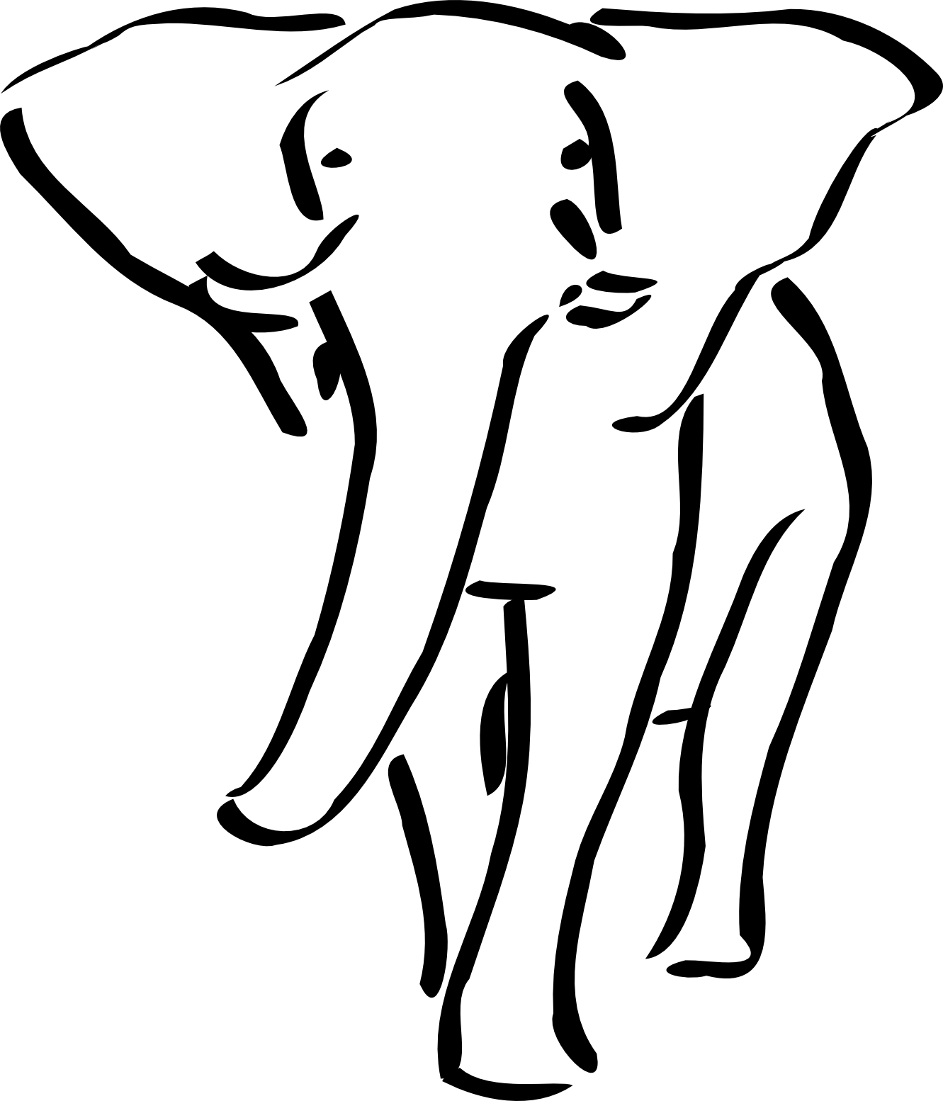 Elephant Line Drawing