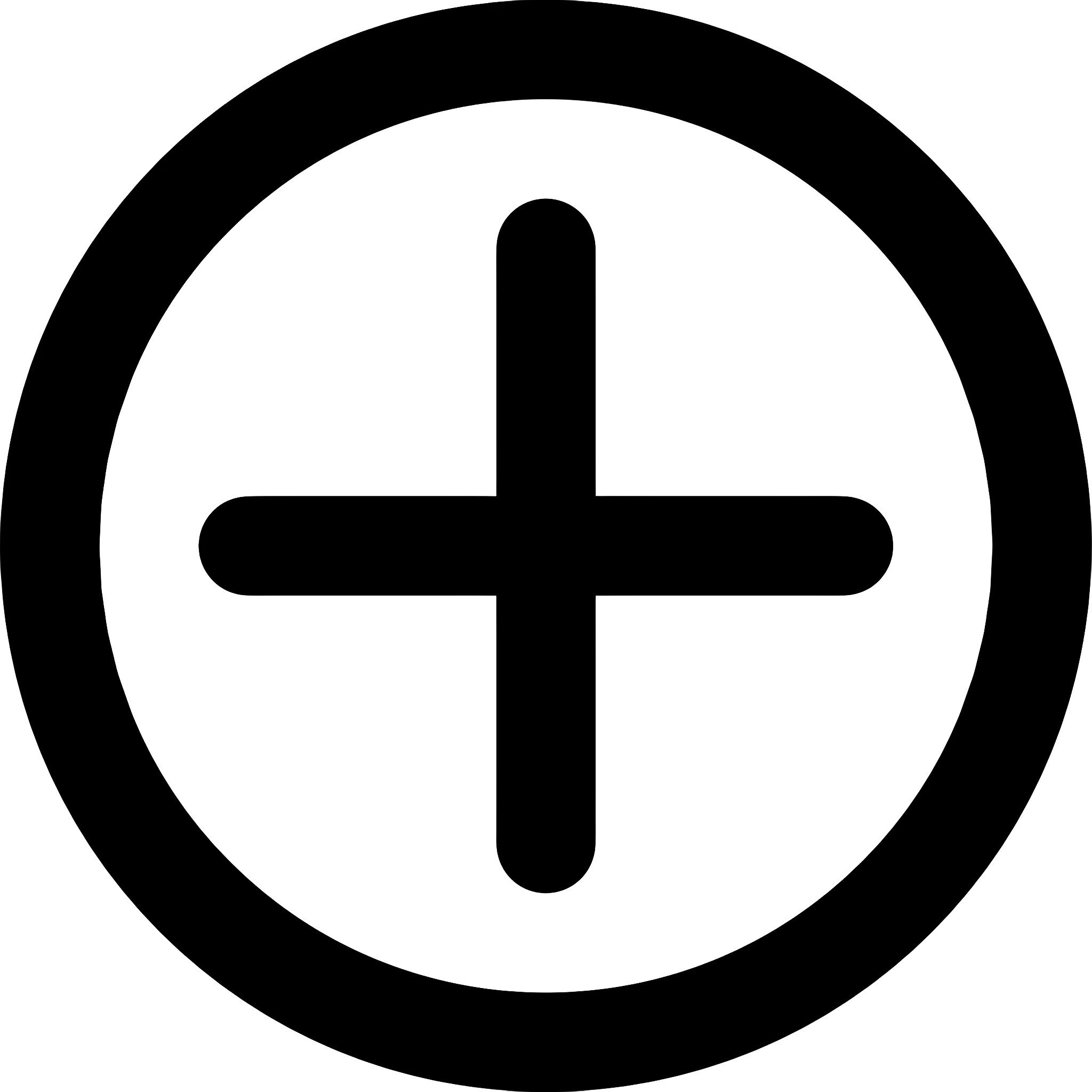 Black Plus Symbol Enclosed in a Circle
