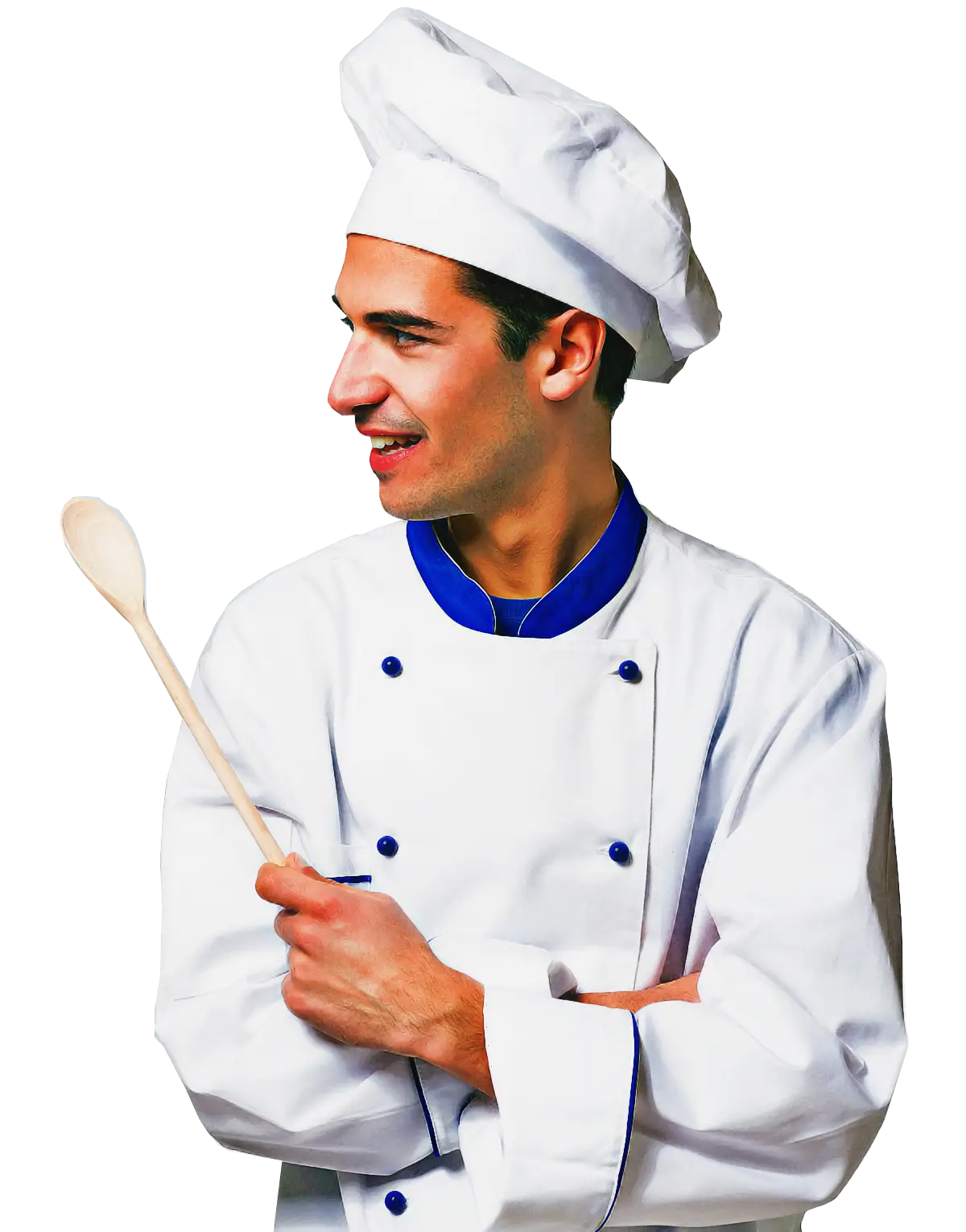Chef Illustration Holding Wooden Spoon