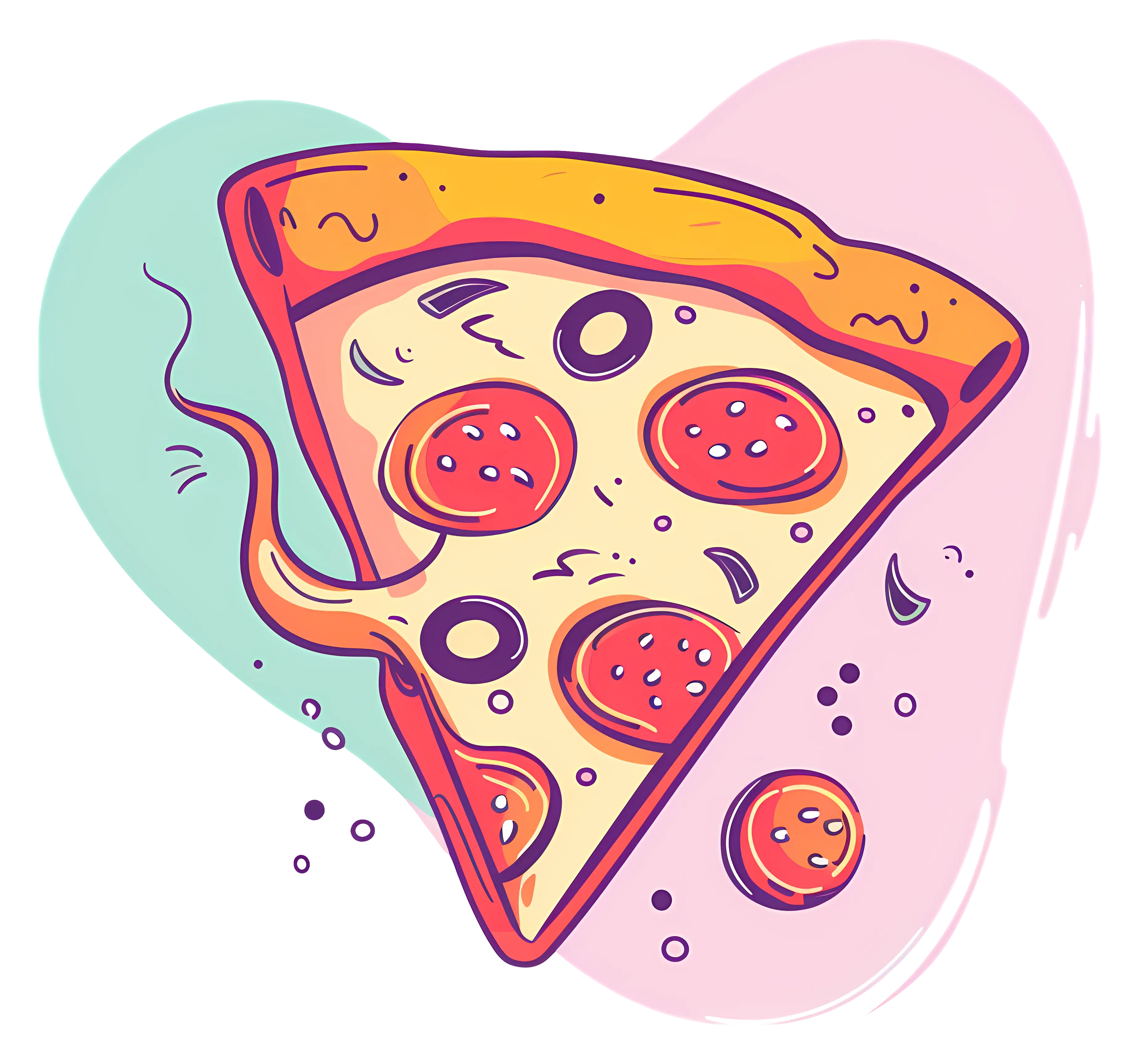 Slice of Pepperoni Pizza Illustration