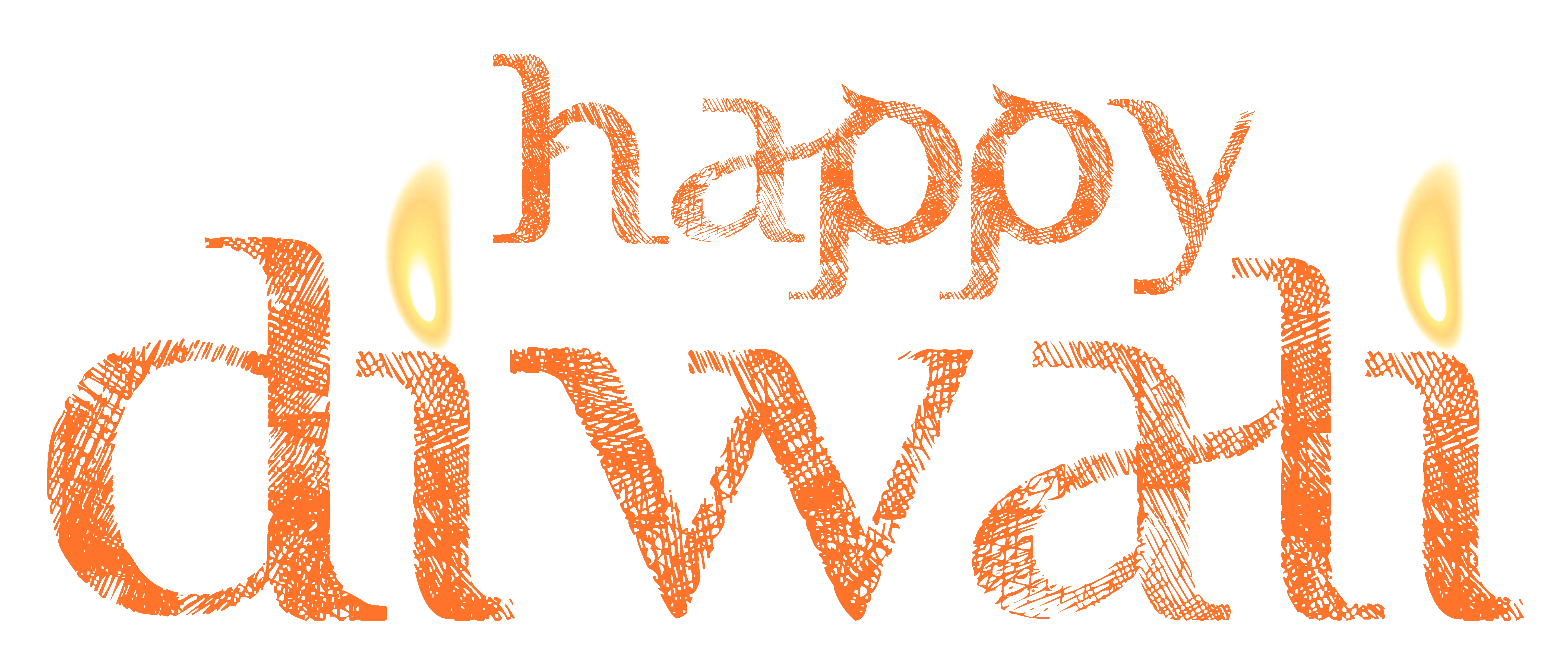 Happy Diwali Text with Candles