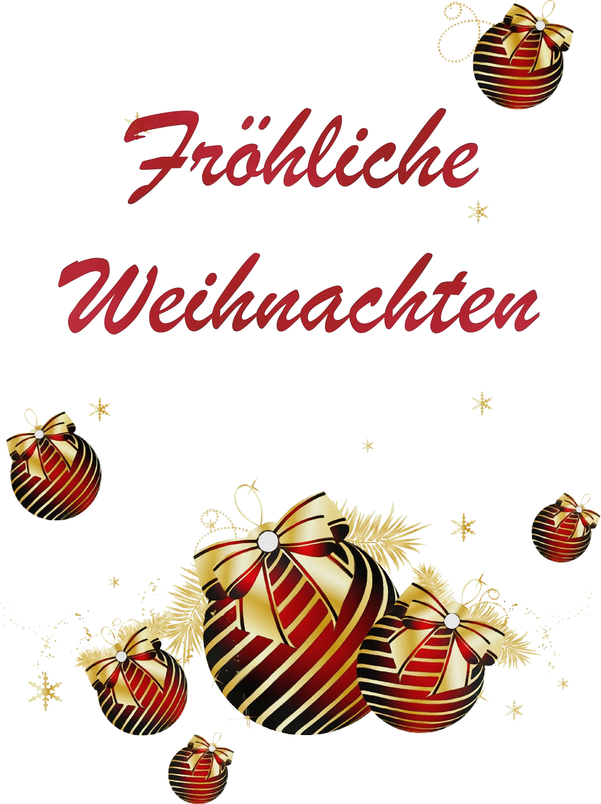 Ornaments with FrÃ¶hliche Weihnachten