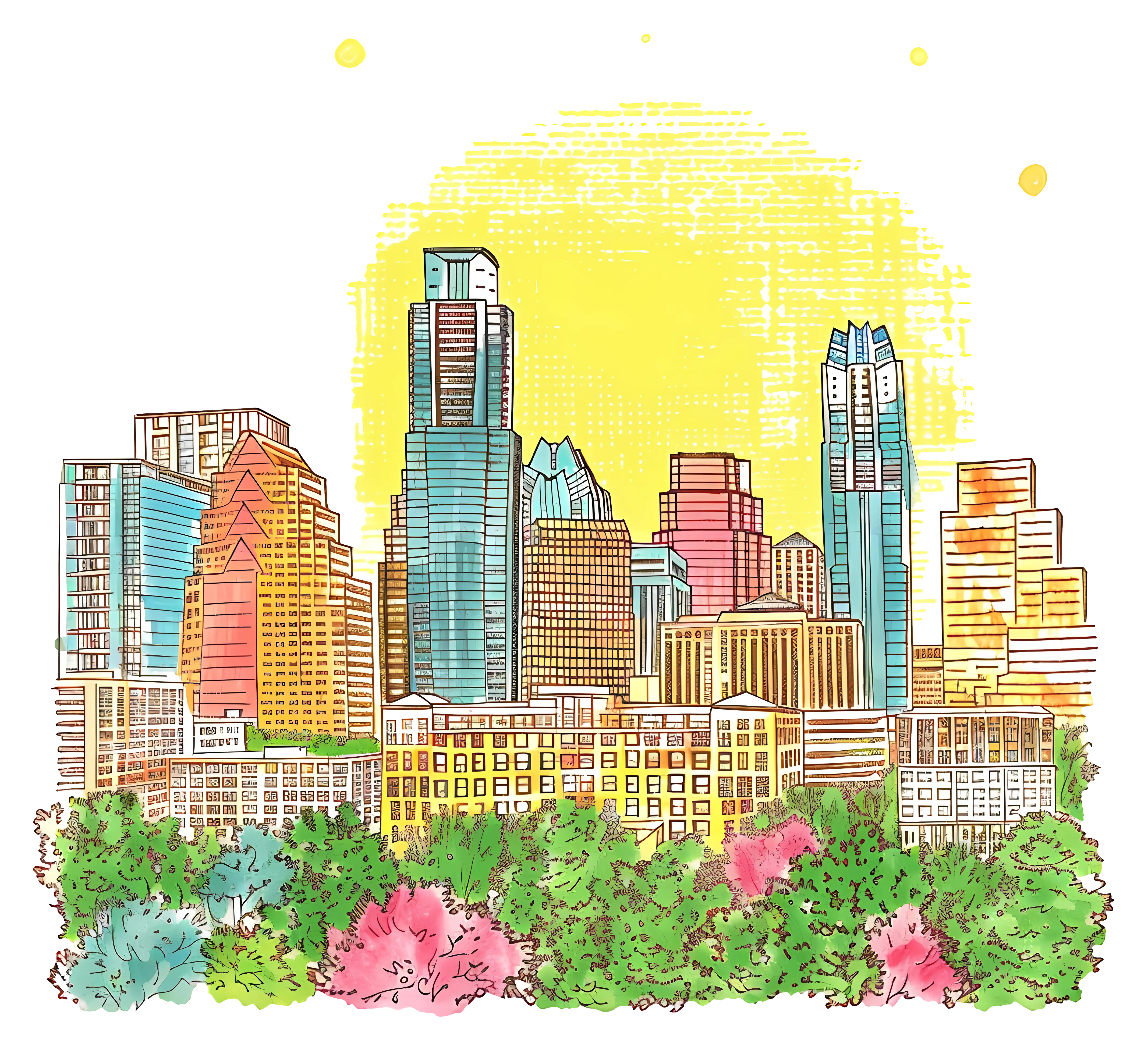 Colorful Cityscape Illustration