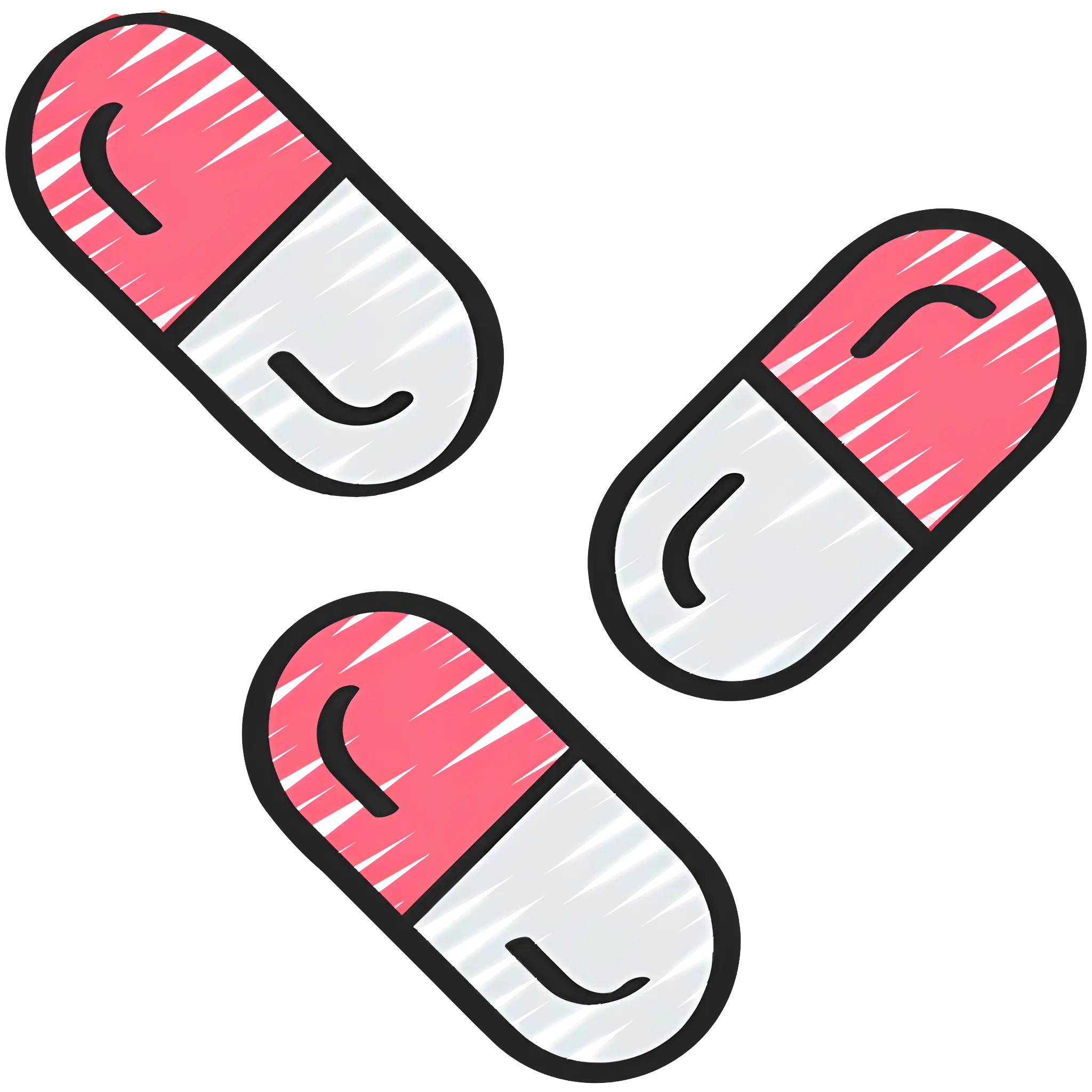 Red and White Medicine Capsules Illustration