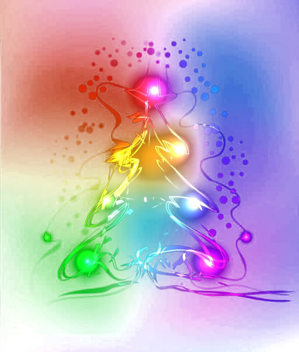Colorful Christmas Tree with Lights
