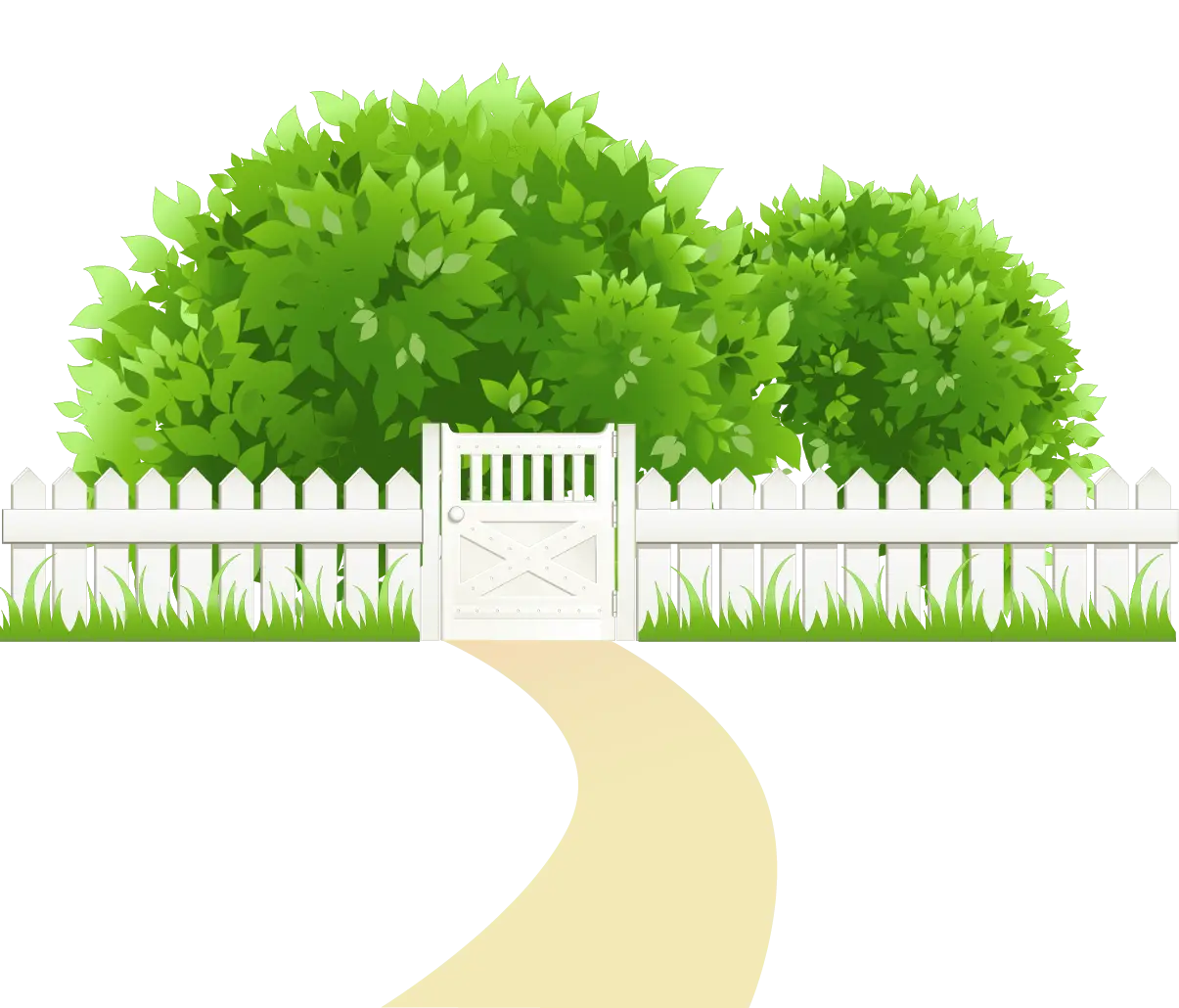 Garden with Fence and Bushes