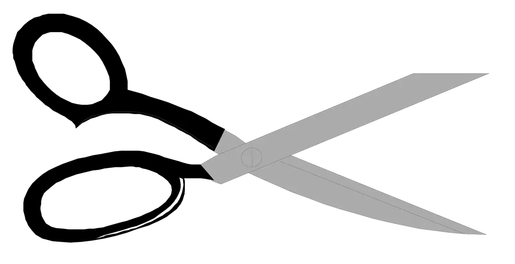 Black and Silver Pair of Scissors Illustration