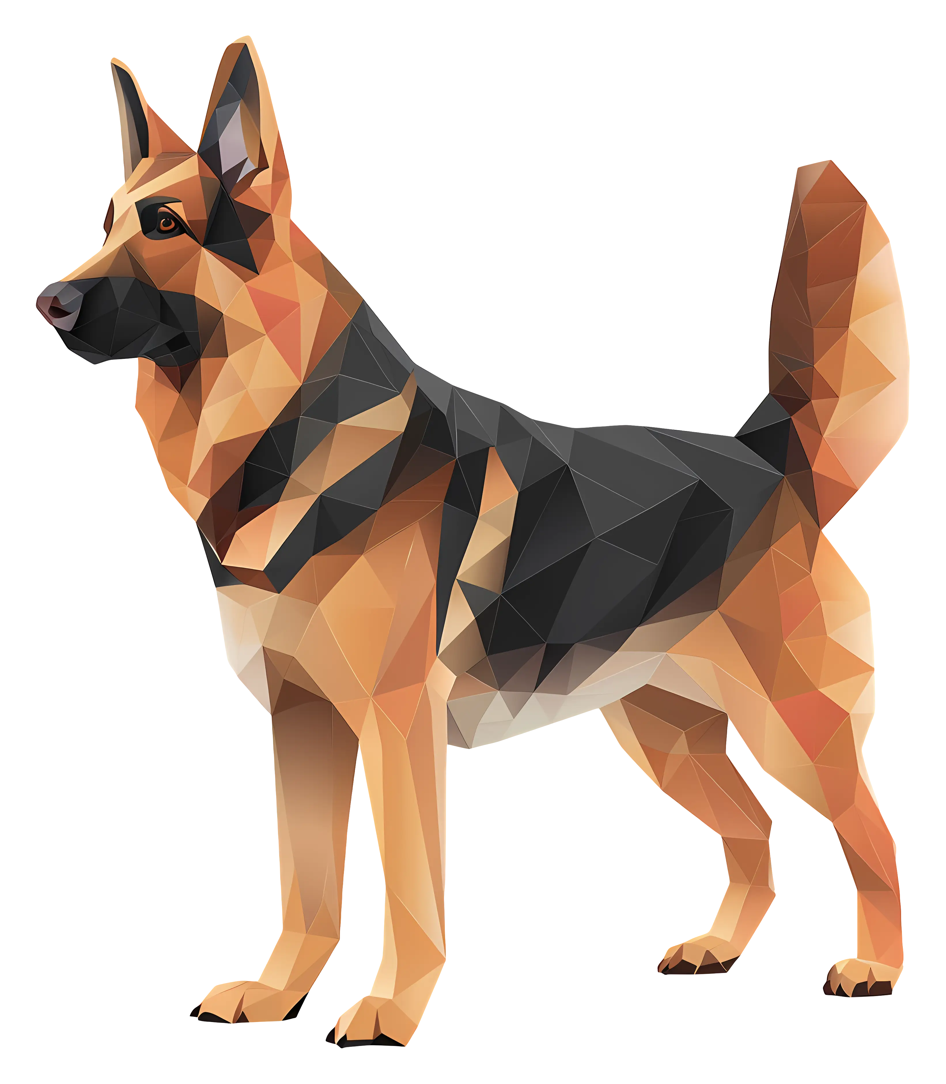 Geometric German Shepherd Dog Illustration