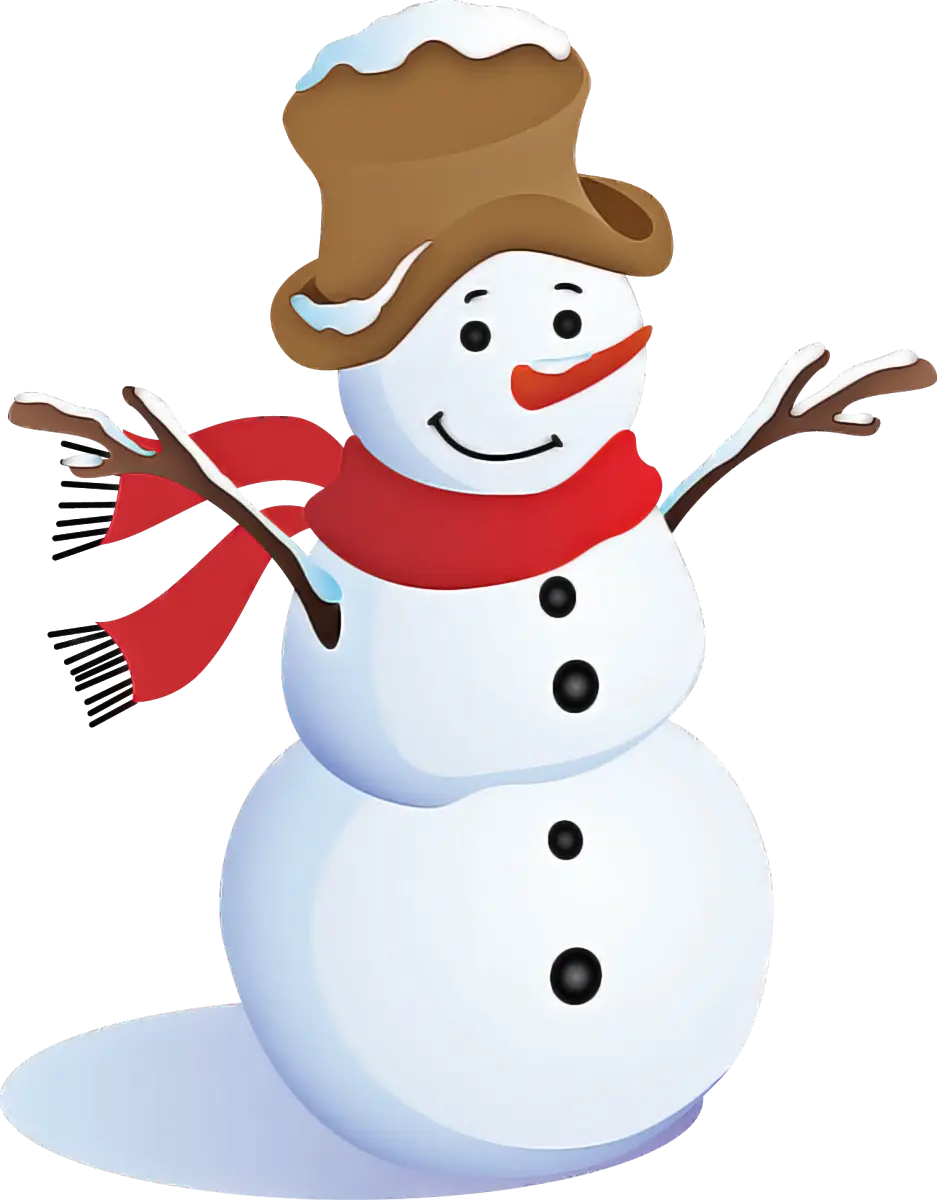 Snowman with Scarf and Hat for Holiday Season
