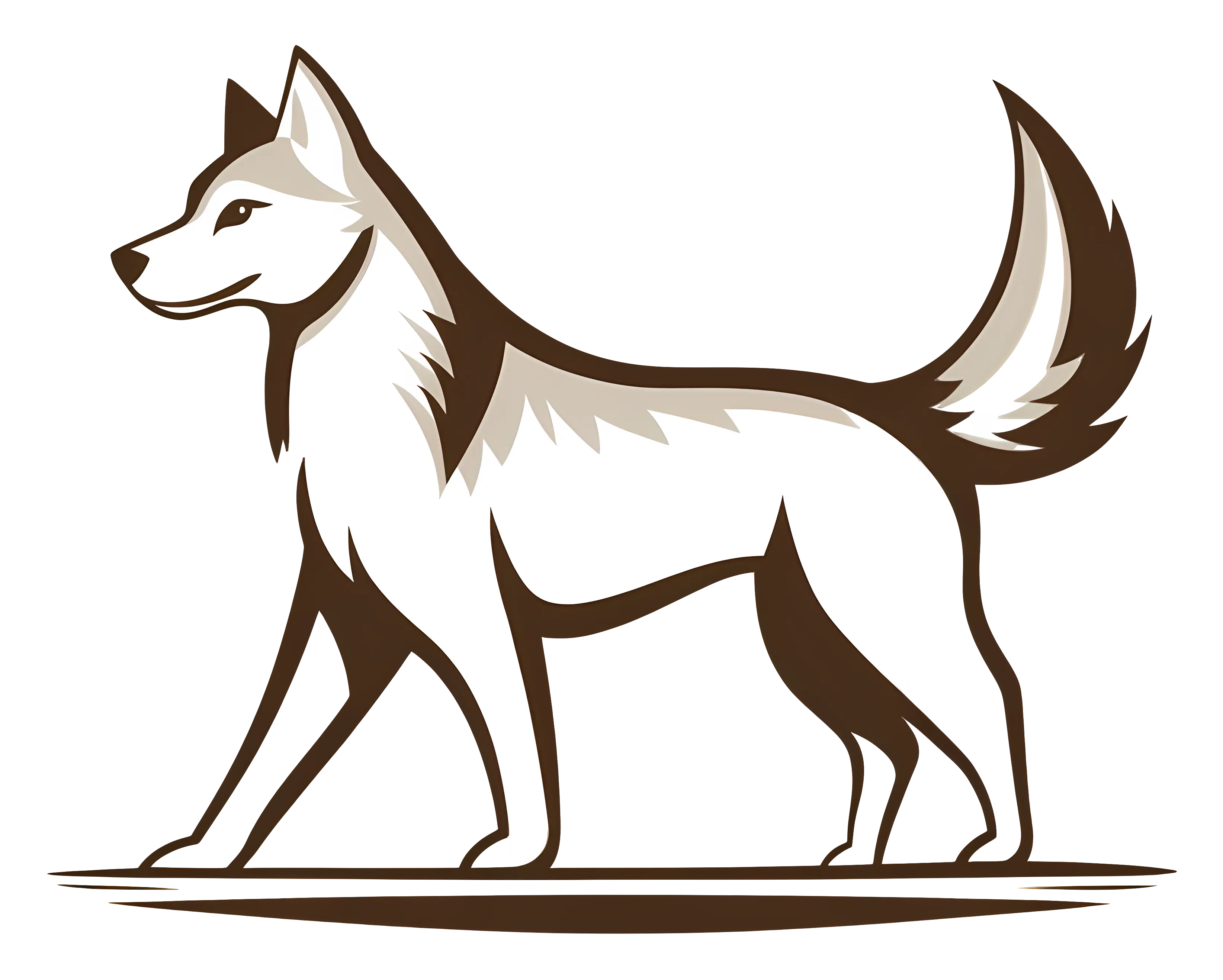 Stylized Wolf Illustration in Minimalist Design