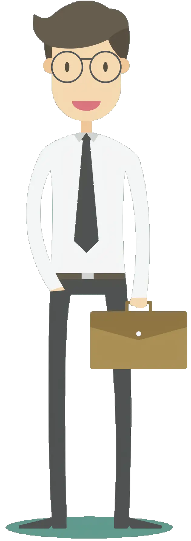 Cartoon Businessman Holding a Briefcase