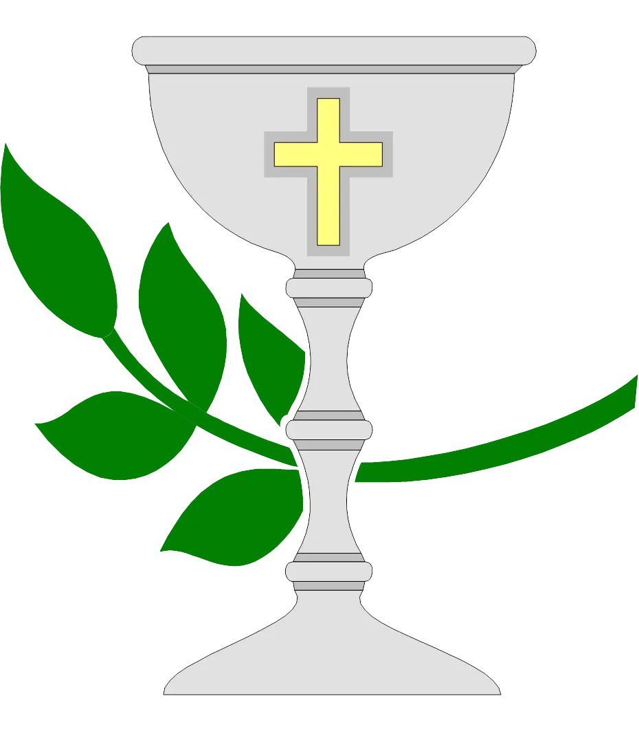 Chalice with Cross and Green Leaves
