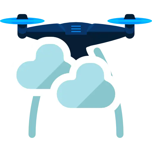 Modern Drone with Clouds