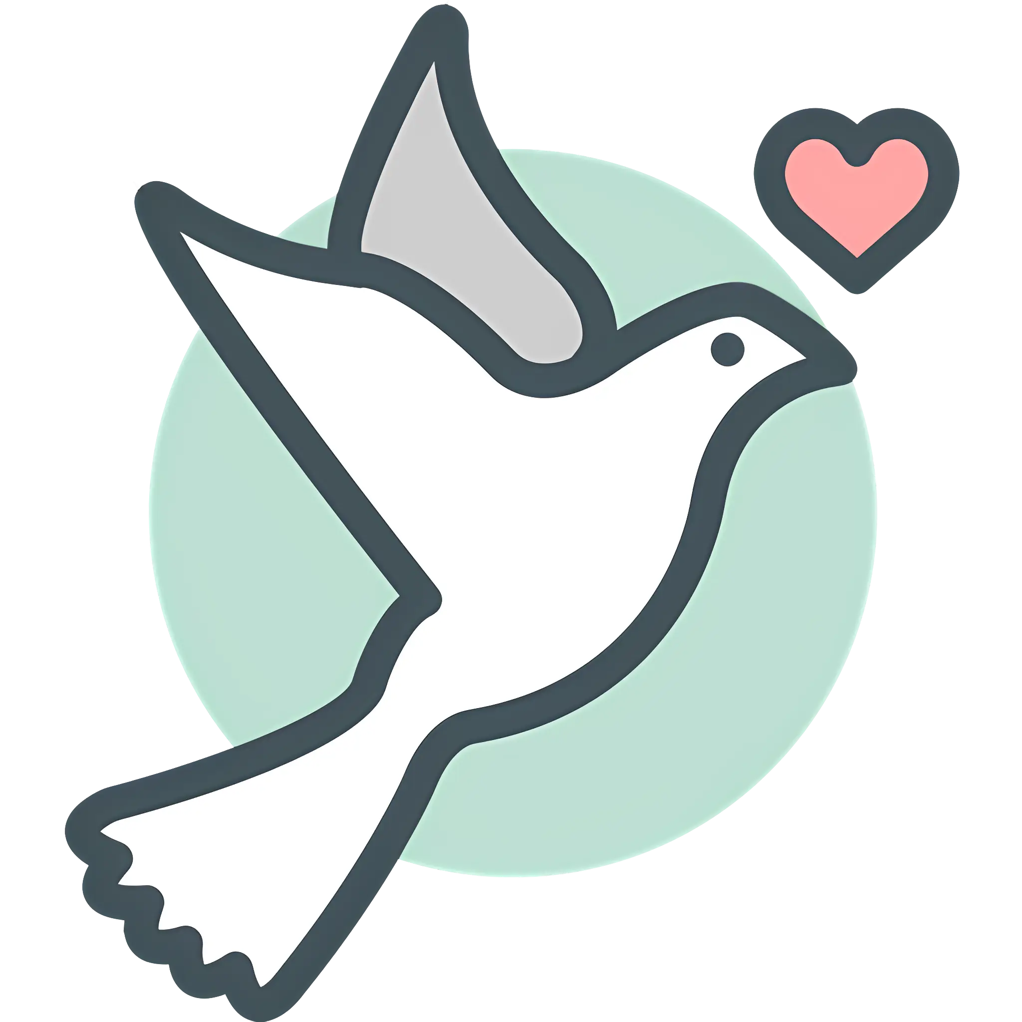 White Dove with Heart