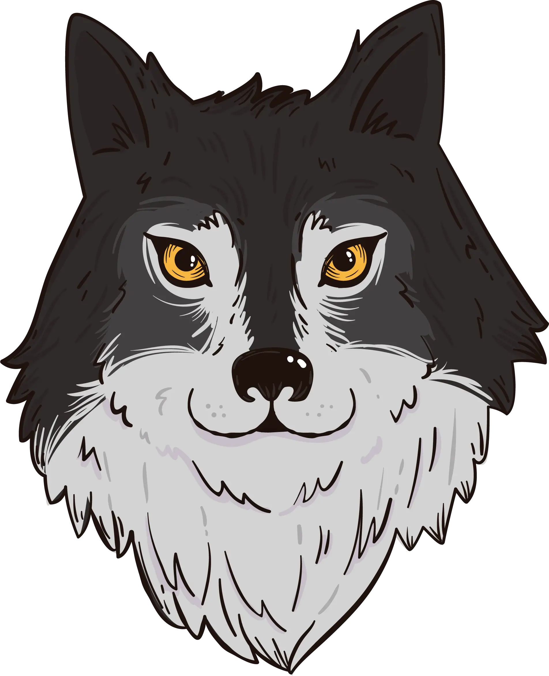 Husky Face Drawing