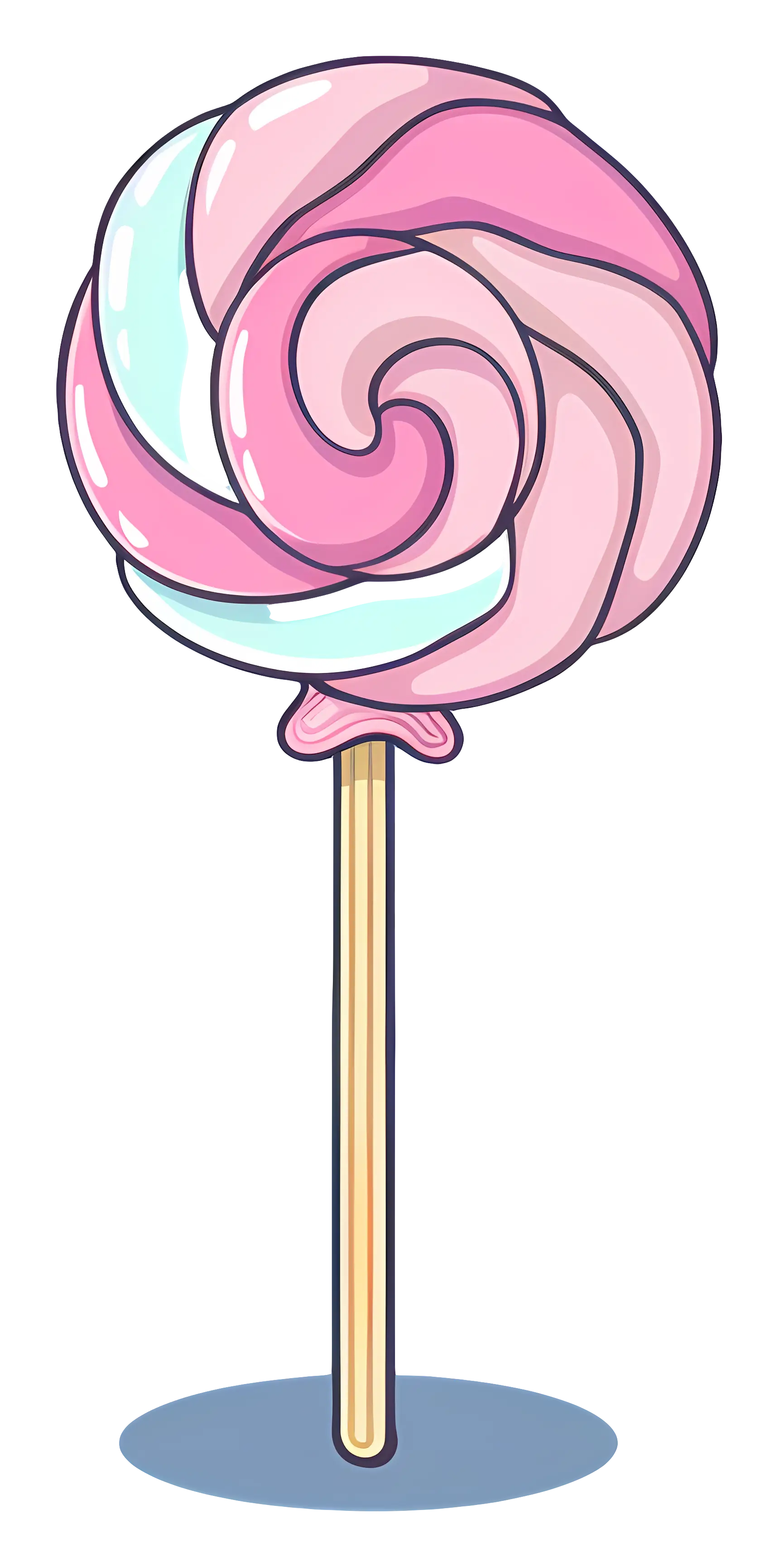 Swirl Lollipop Cartoon Illustration