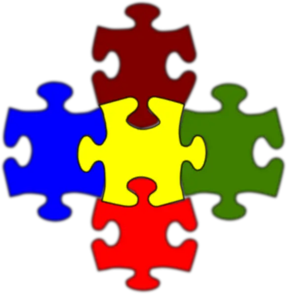 Colorful Puzzle Pieces Interlocked Together