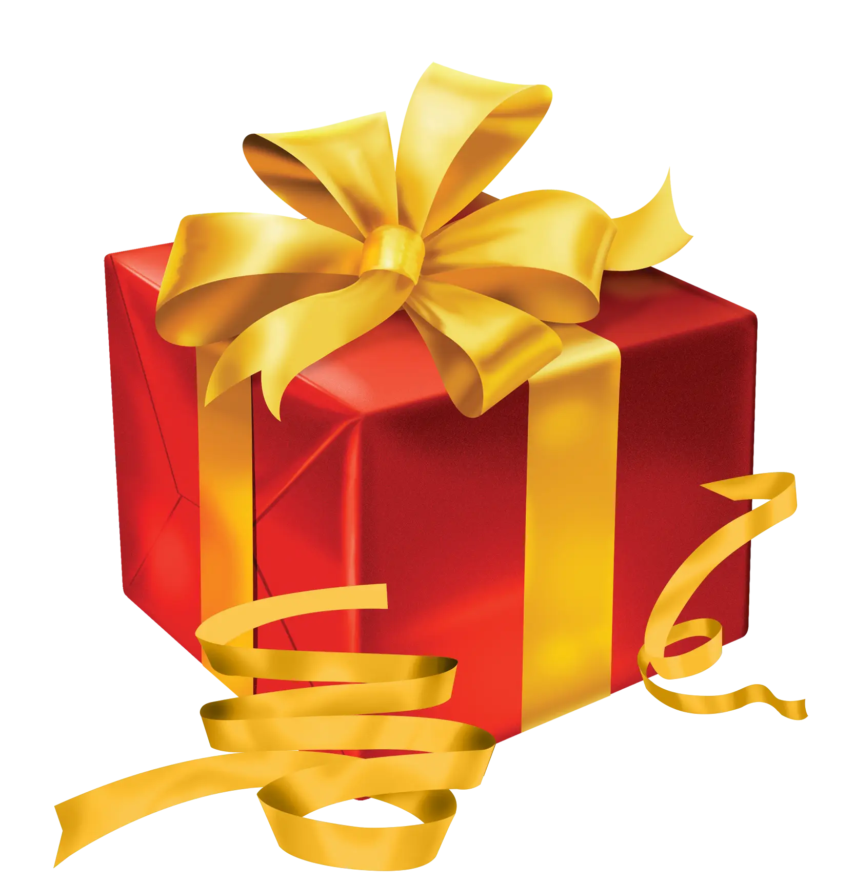 Red Gift Box with Golden Ribbon