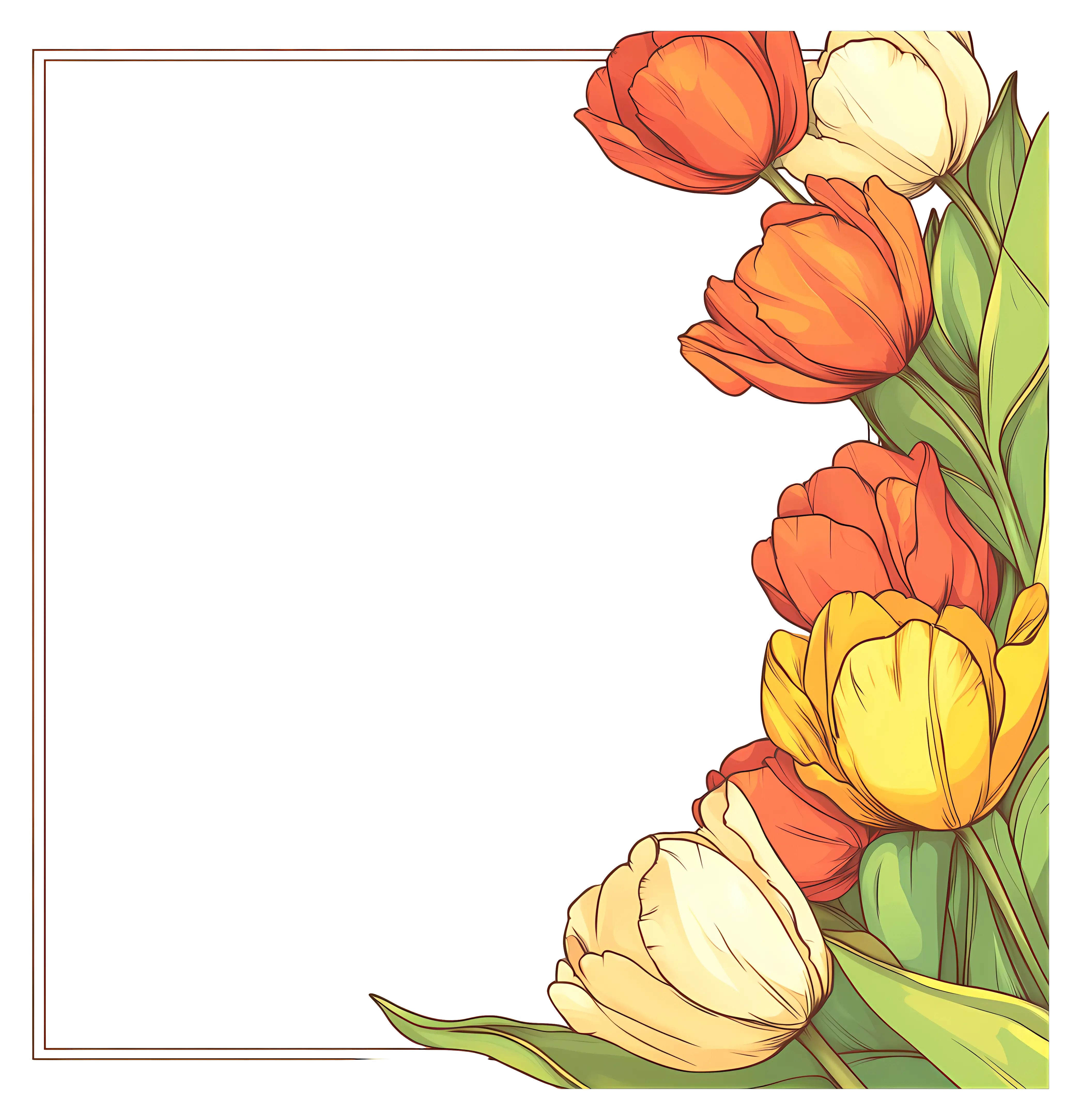Tulip Floral Frame Design