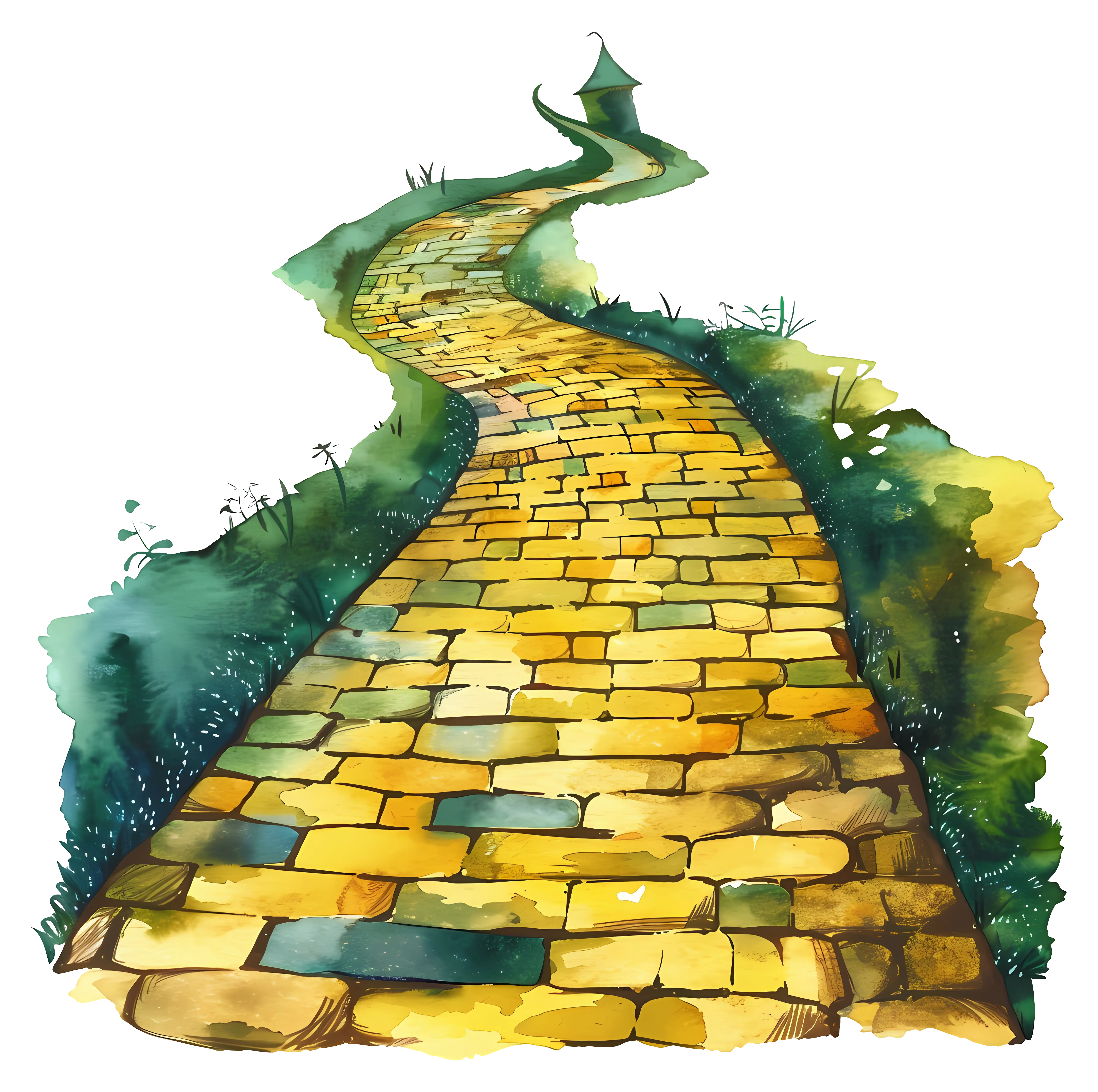 Whimsical Yellow Brick Road in Fantasy Style
