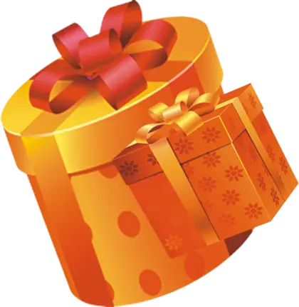 Golden Wrapped Gift Boxes with Ribbons