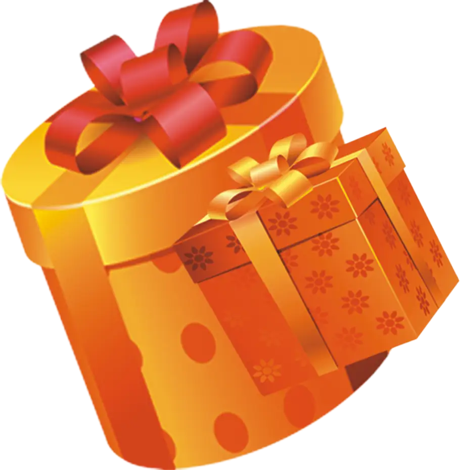 Golden Wrapped Gift Boxes with Ribbons