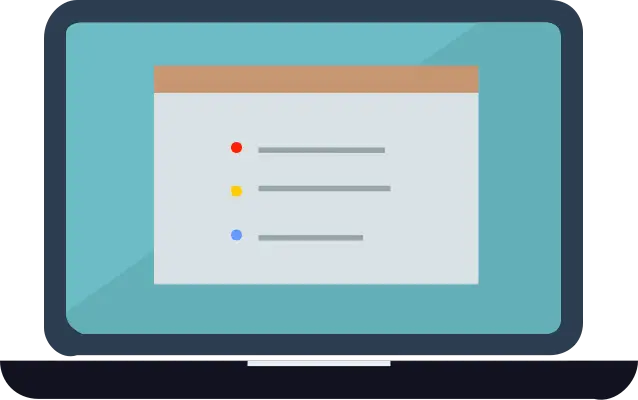 Laptop Illustration with Interface Screen