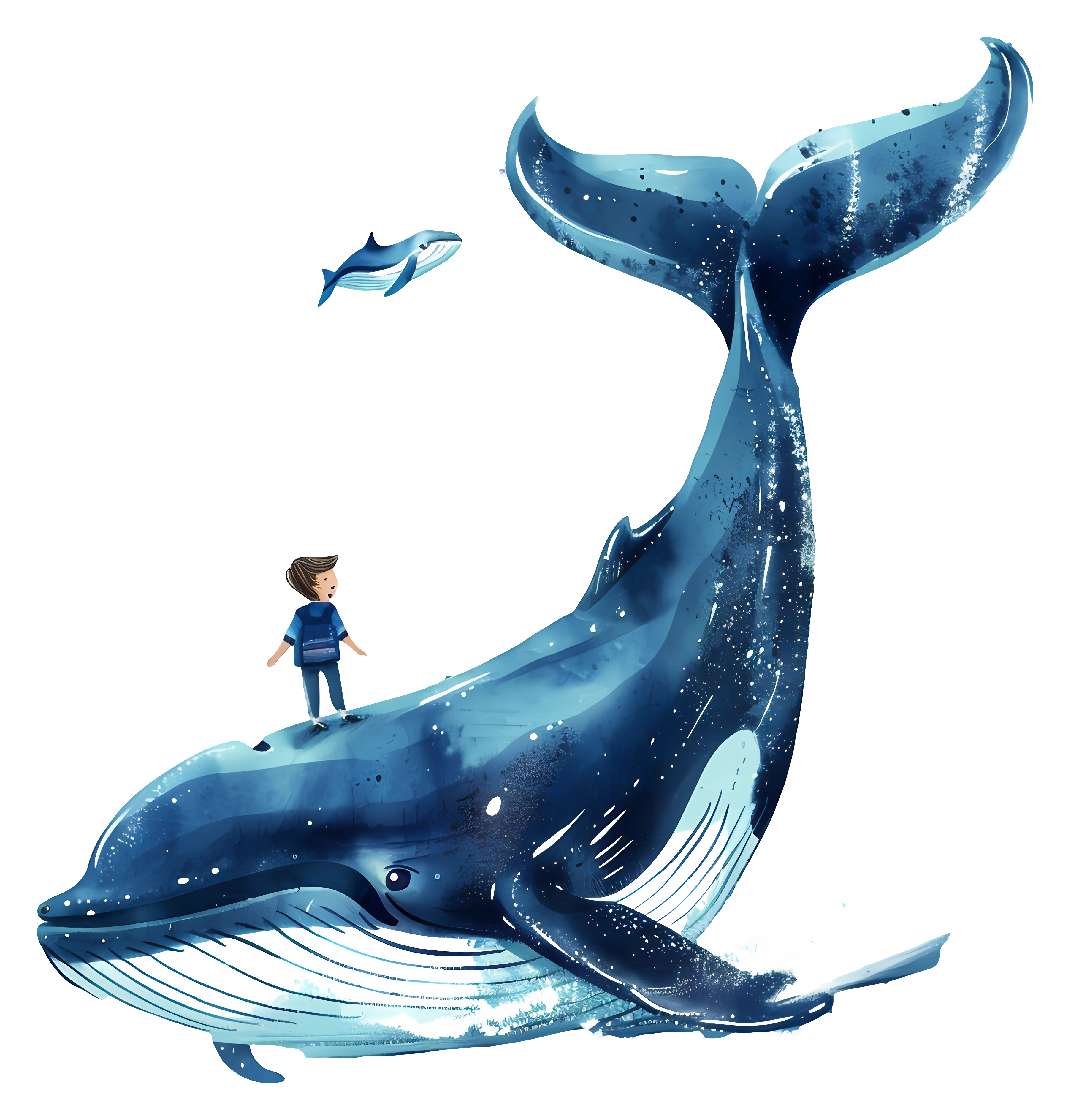 Boy Riding a Whale
