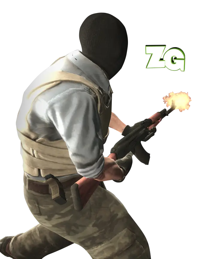 Masked Character with Gun in Action