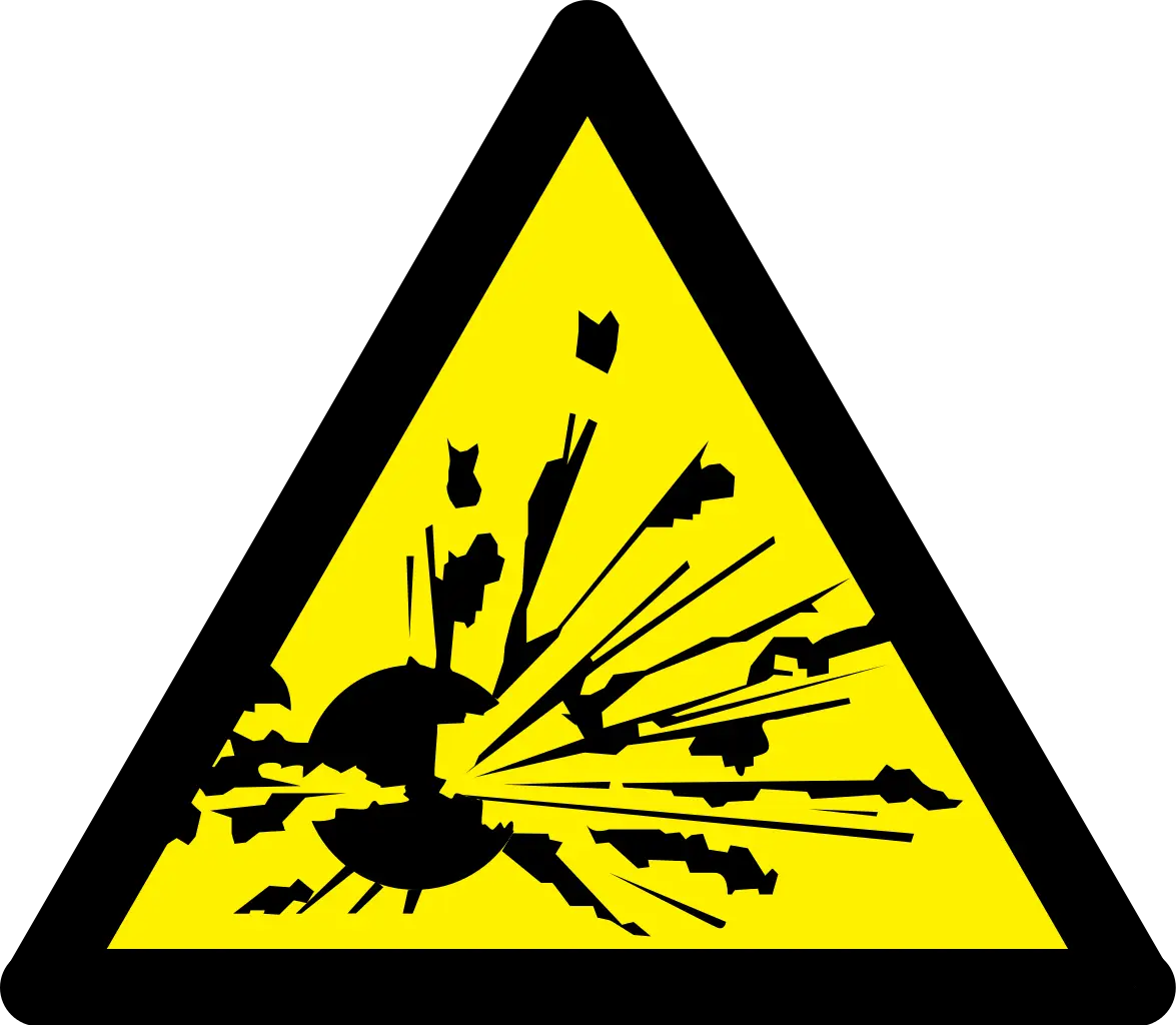 Explosion Hazard Warning Sign