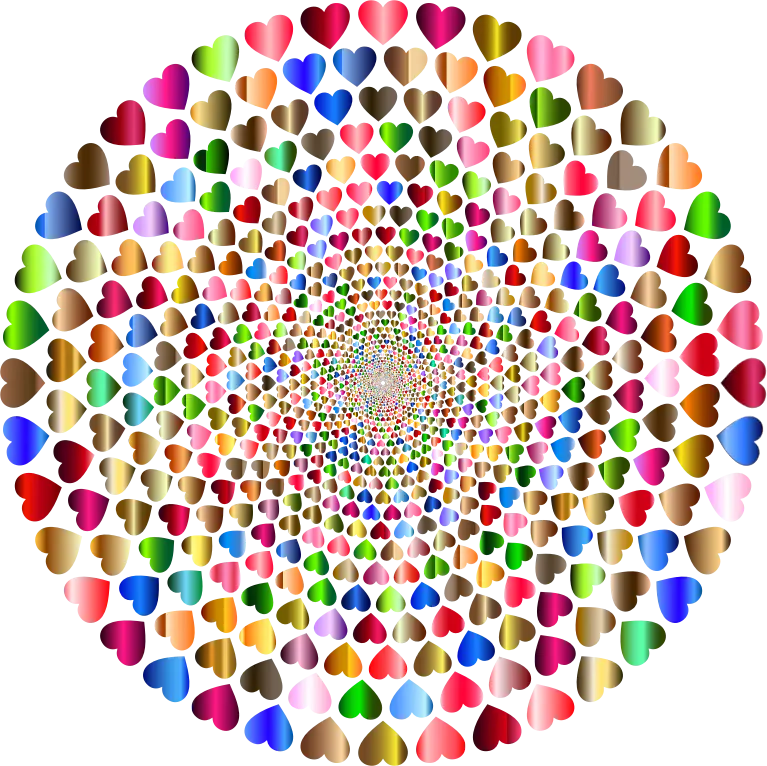 Vibrant Colorful Hearts Pattern