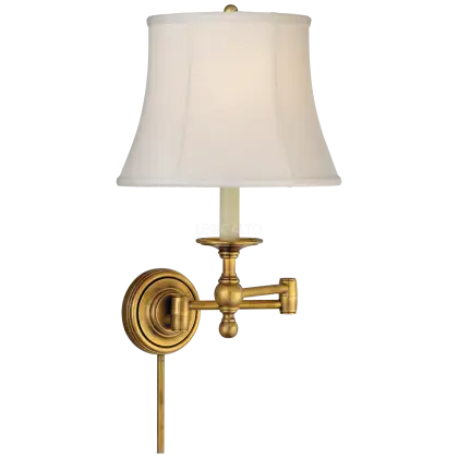 Golden Wall Lamp with White Lampshade