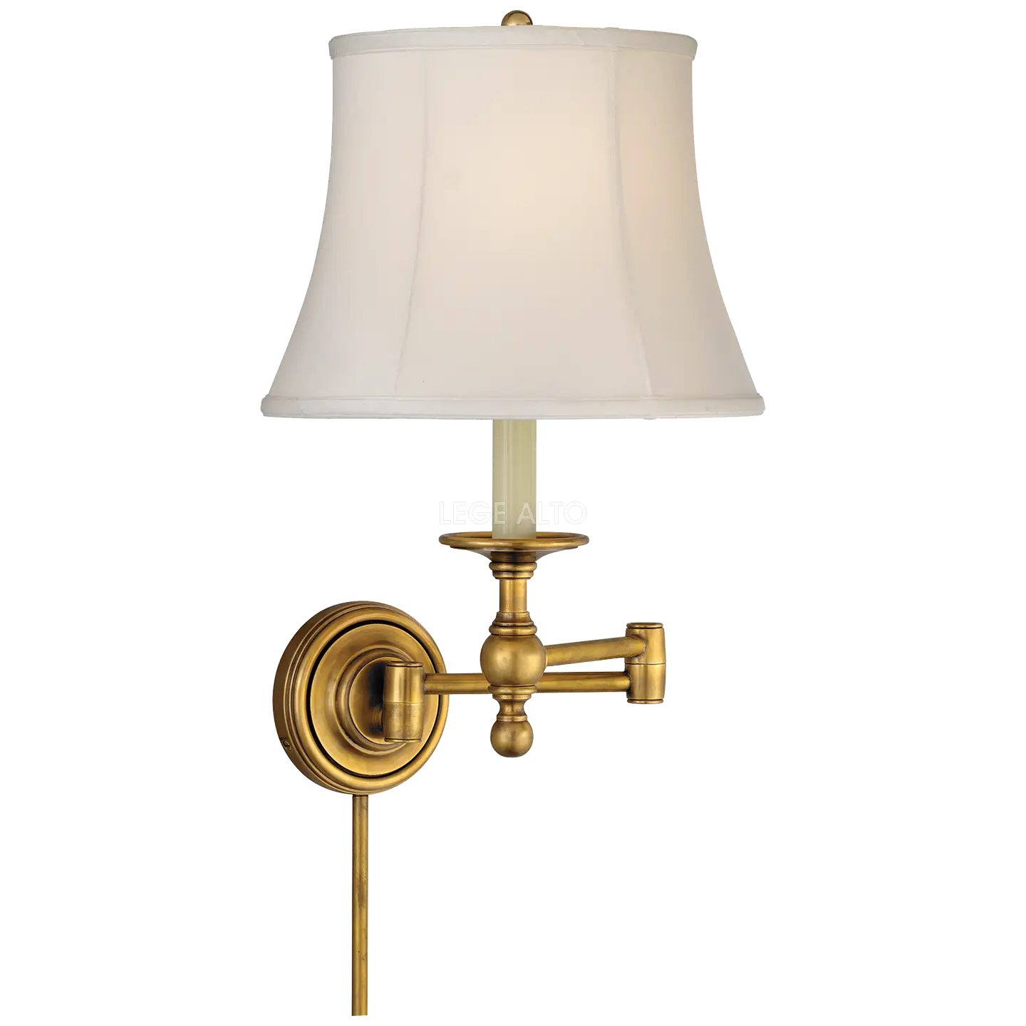 Golden Wall Lamp with White Lampshade