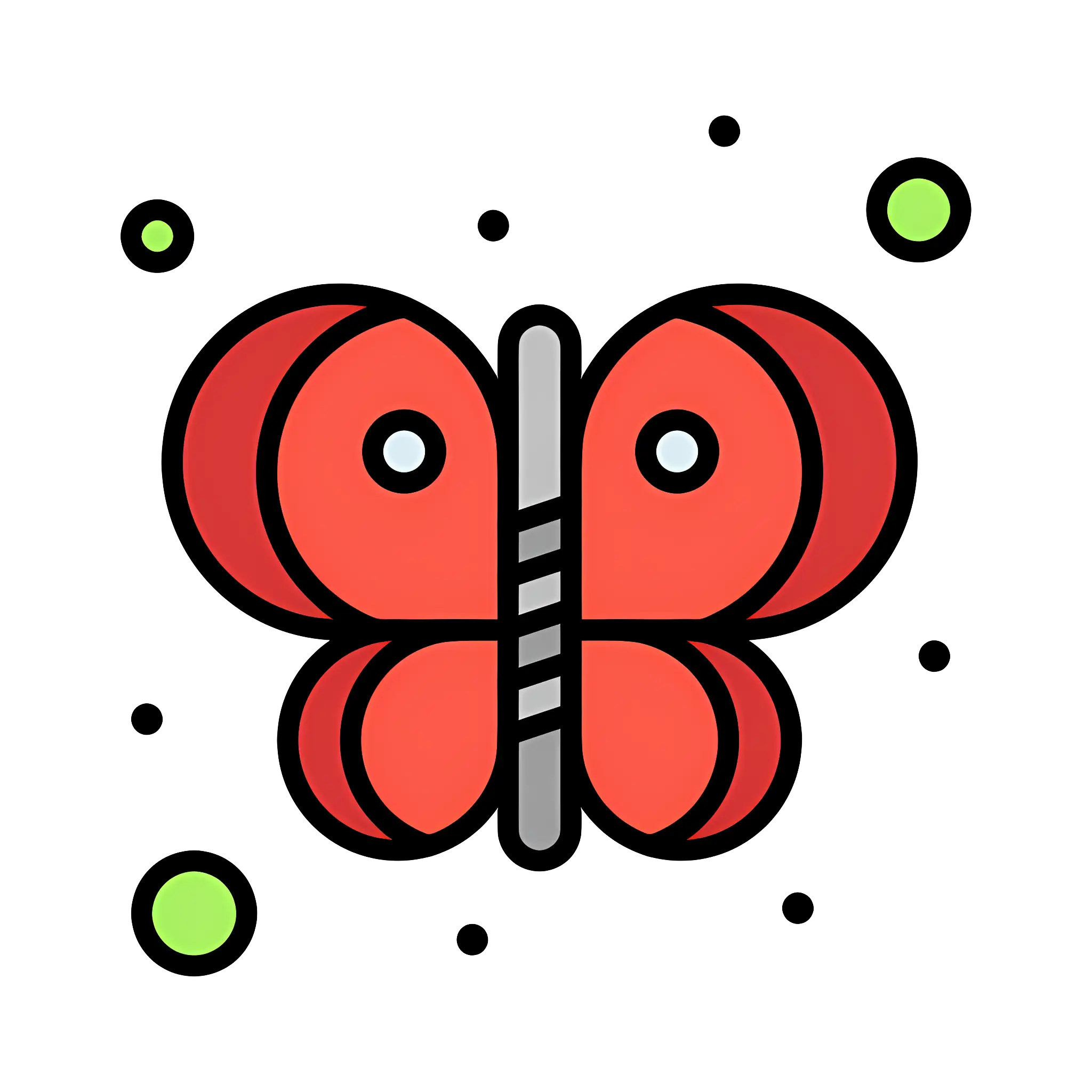 Red Butterfly with Dots Illustration