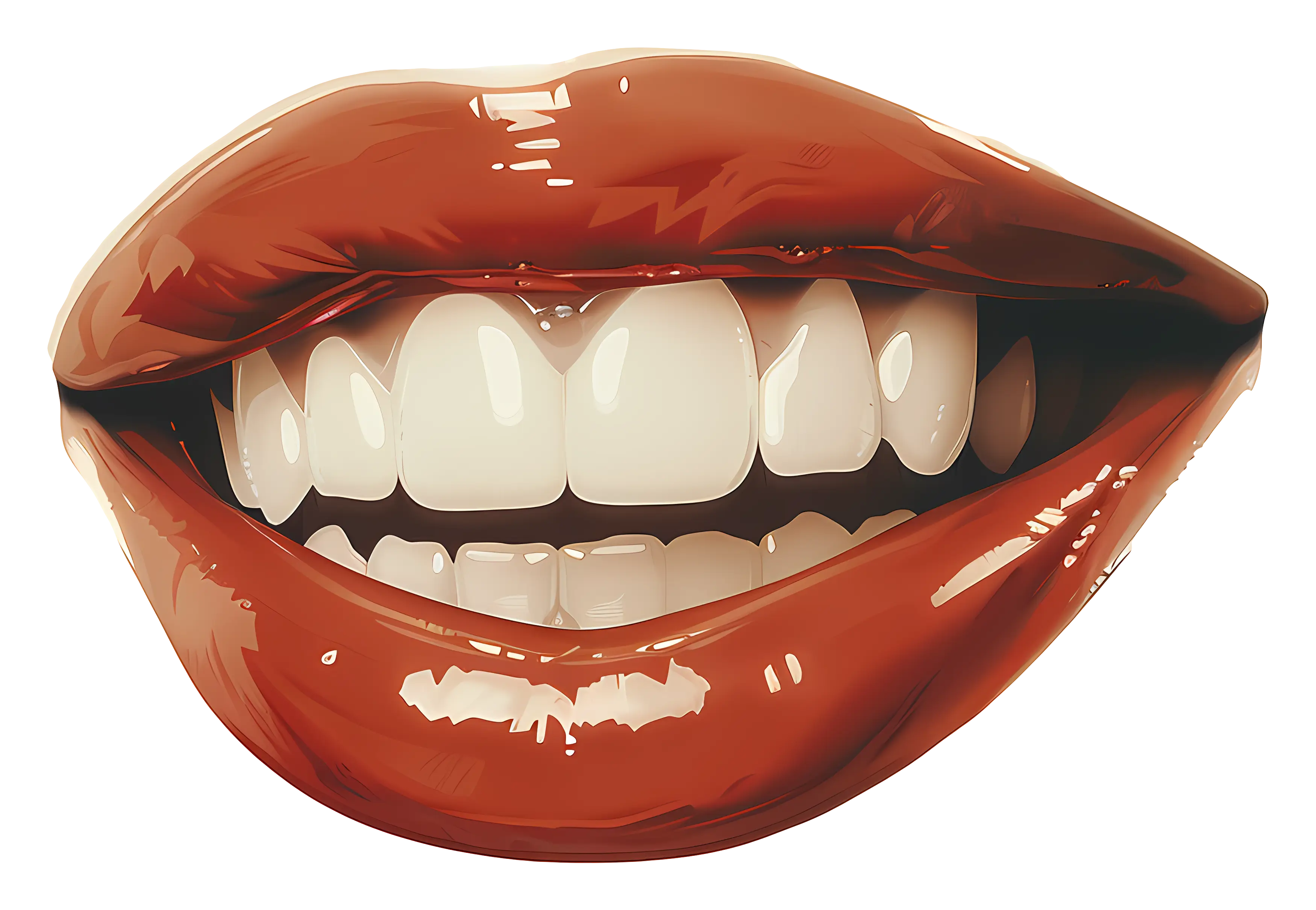 Shiny Lips with Teeth Illustration