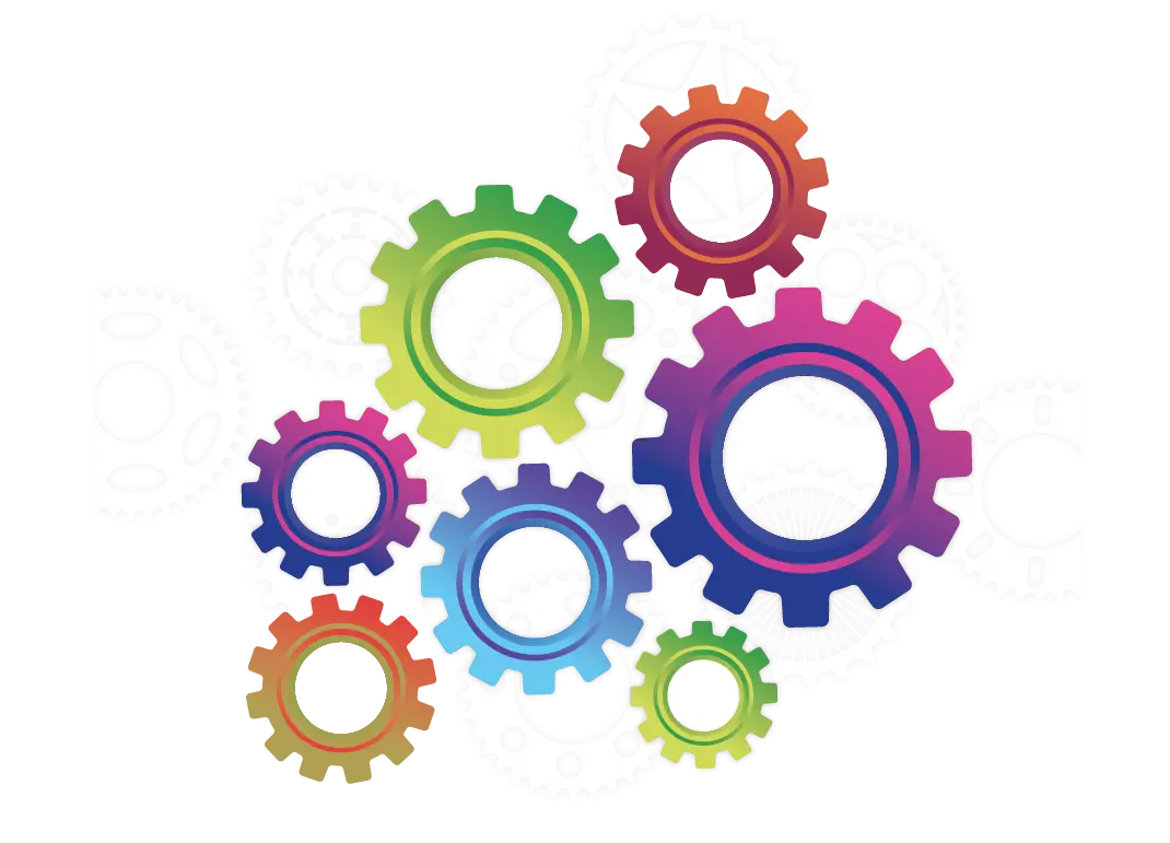 Bright Colorful Gear Mechanism Illustration