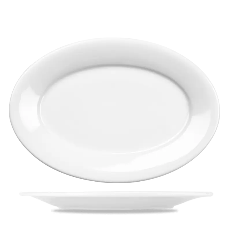 Elegant White Oval Serving Plate Design