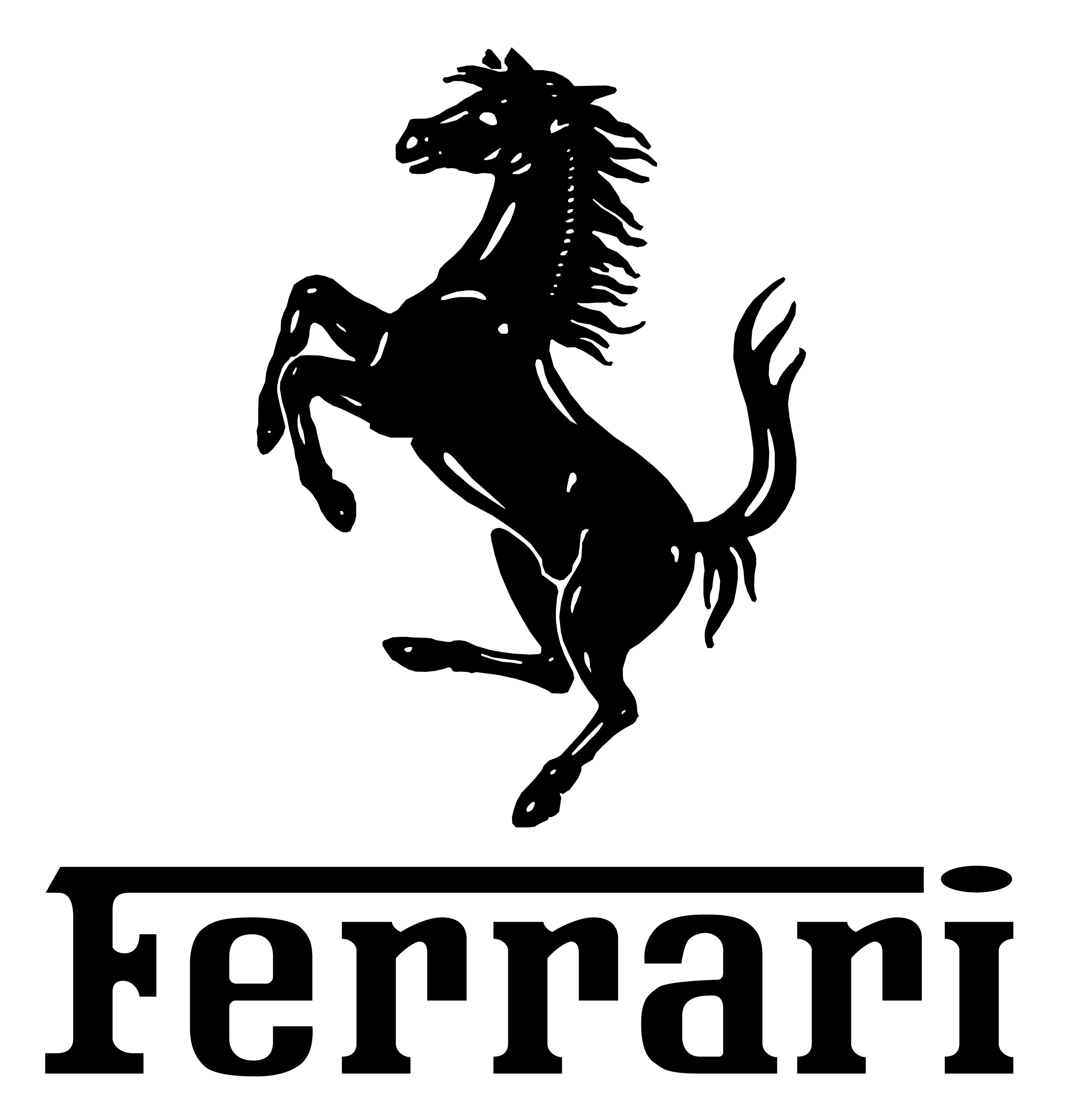Ferrari Logo with Black Horse Emblem