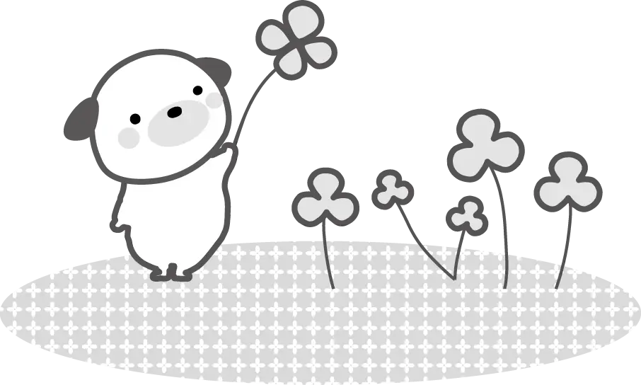 Cute Cartoon Dog with Flower