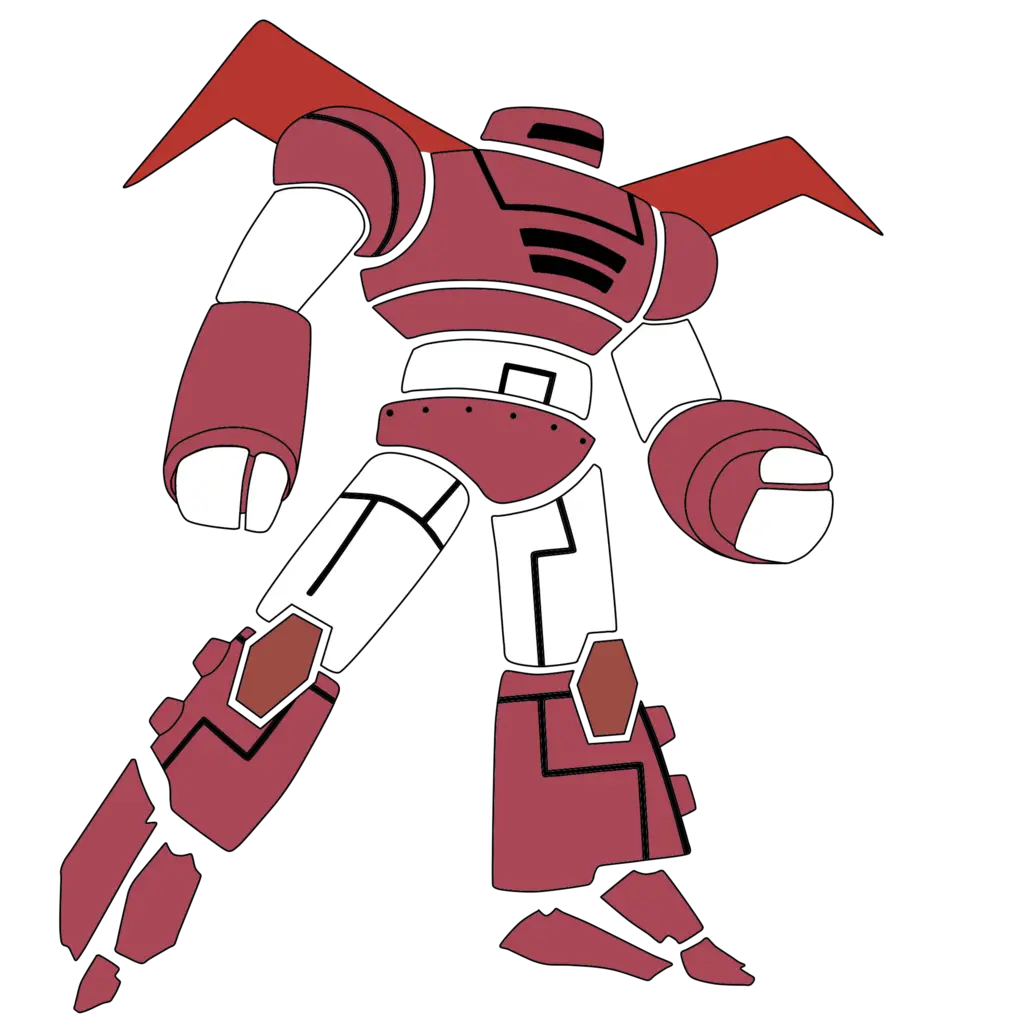 Futuristic Red and White Robot Design
